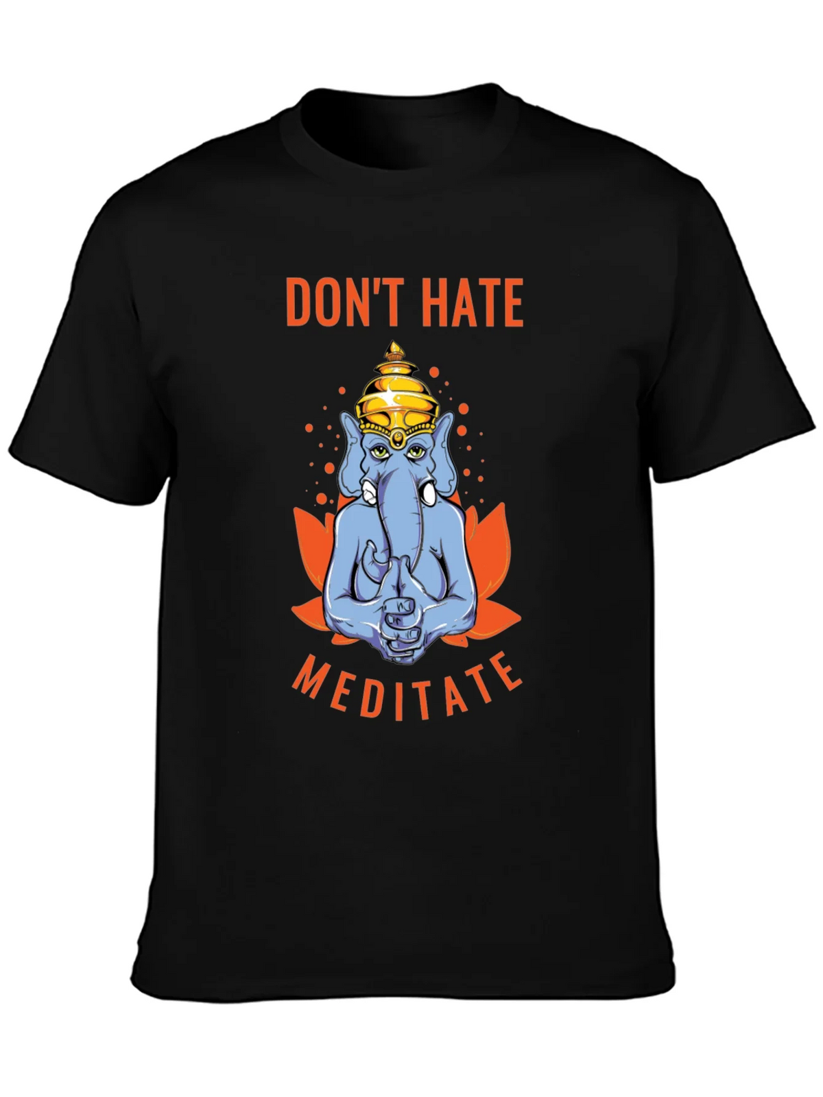 Dont Hate Meditate T-Shirt - Yoga Elephant Tee product image 1