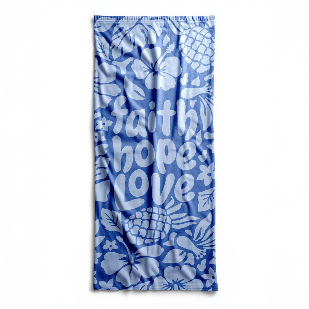 Faith Hope Love Beach Towel