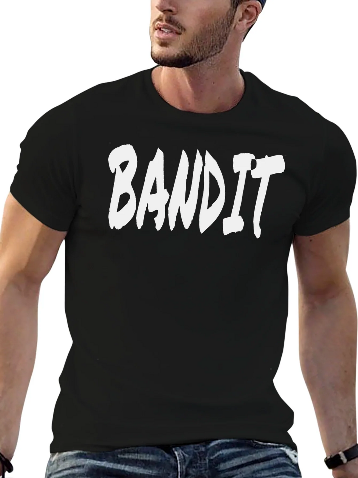 Bandit Graphic Tee - Black Cotton T-Shirt product image 3