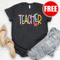 Teacher Tee - Black Leopard - 0