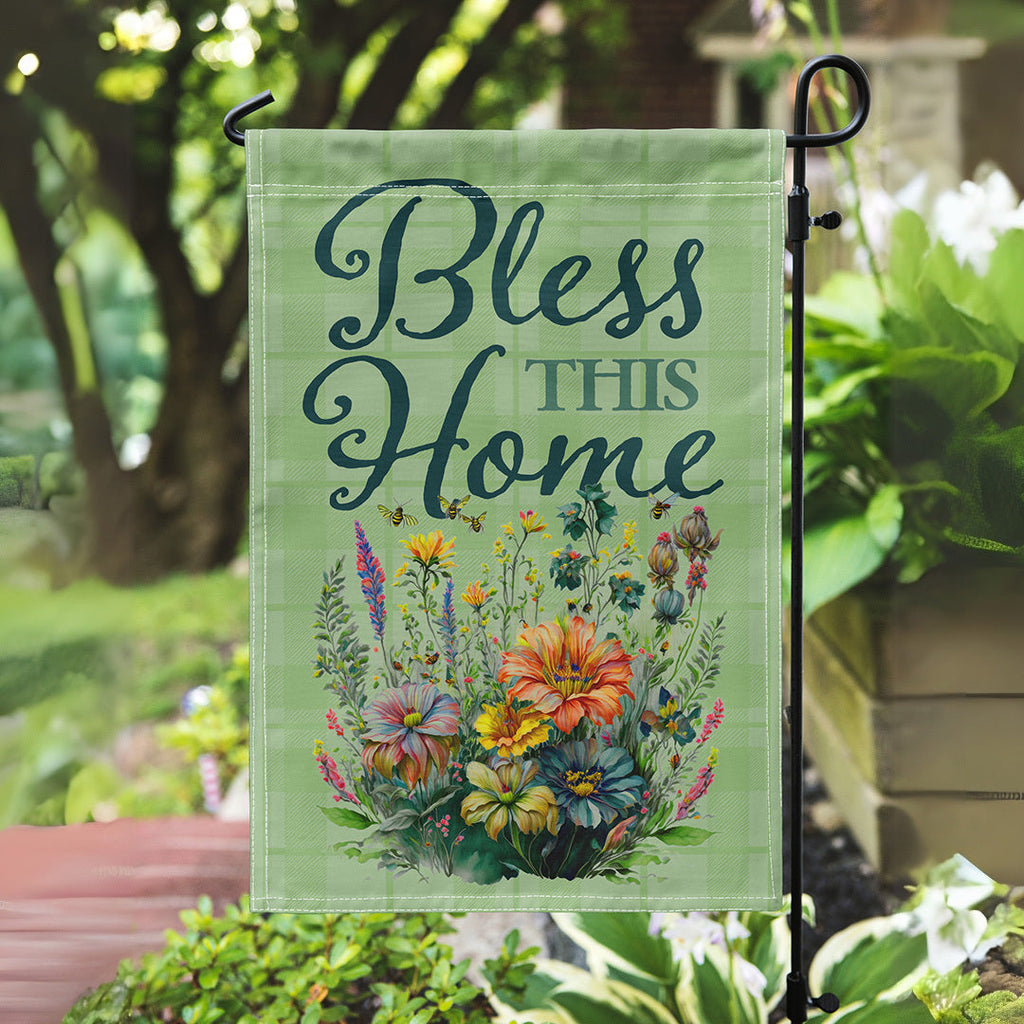 Bless This Home Printed Garden Flag