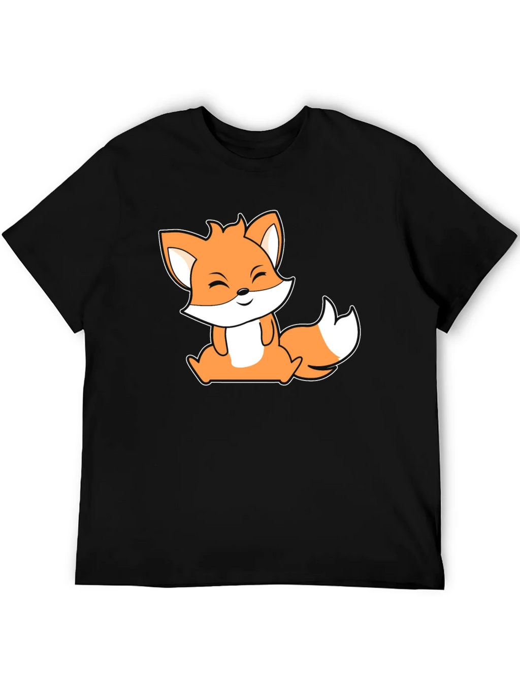 Cute Fox Graphic Black T-Shirt product image 5