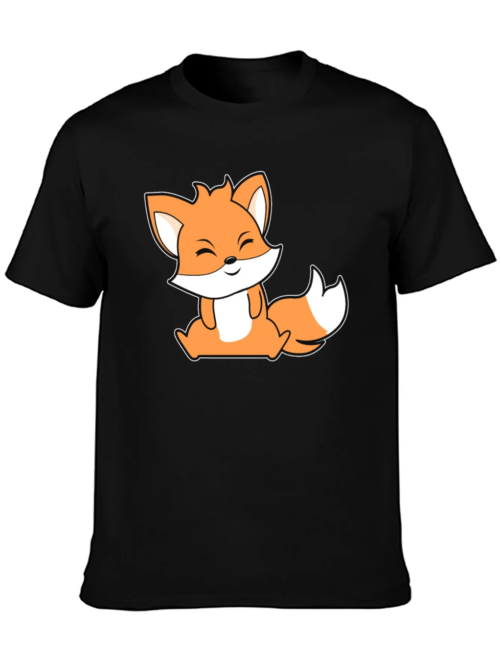 Cute Fox Graphic Black T-Shirt product image 3