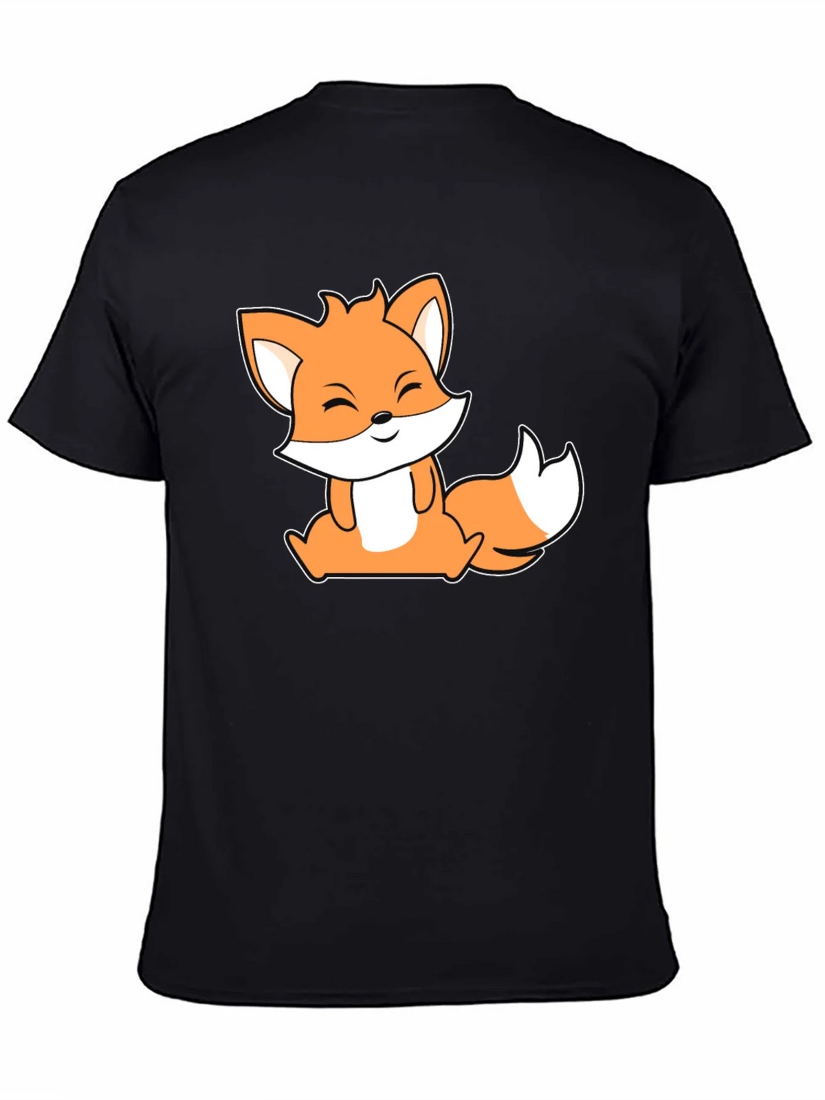 Cute Fox Graphic Black T-Shirt product image 4