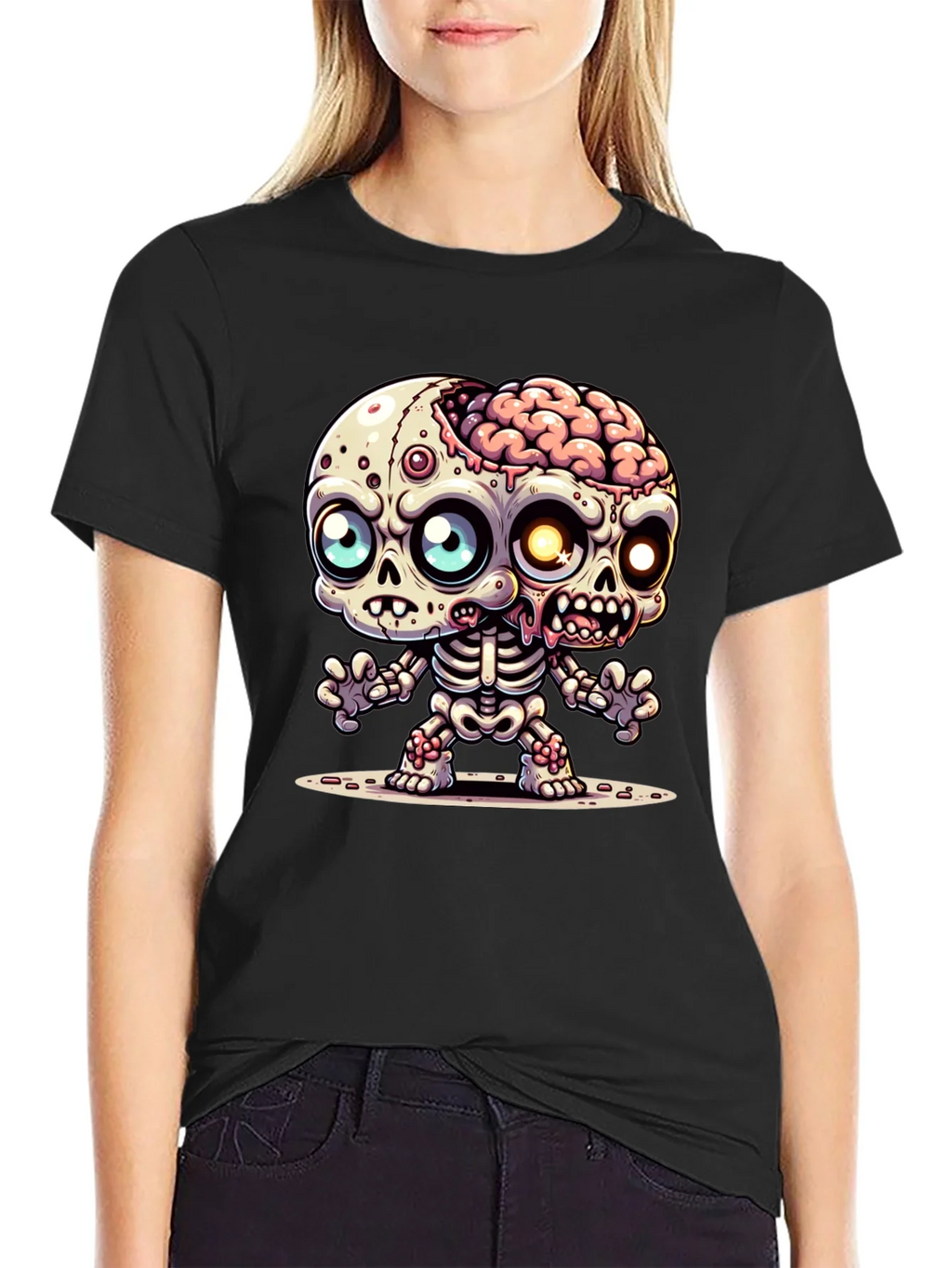 Cartoon Zombie Graphic Tee - Fun Halloween Shirt product image 2