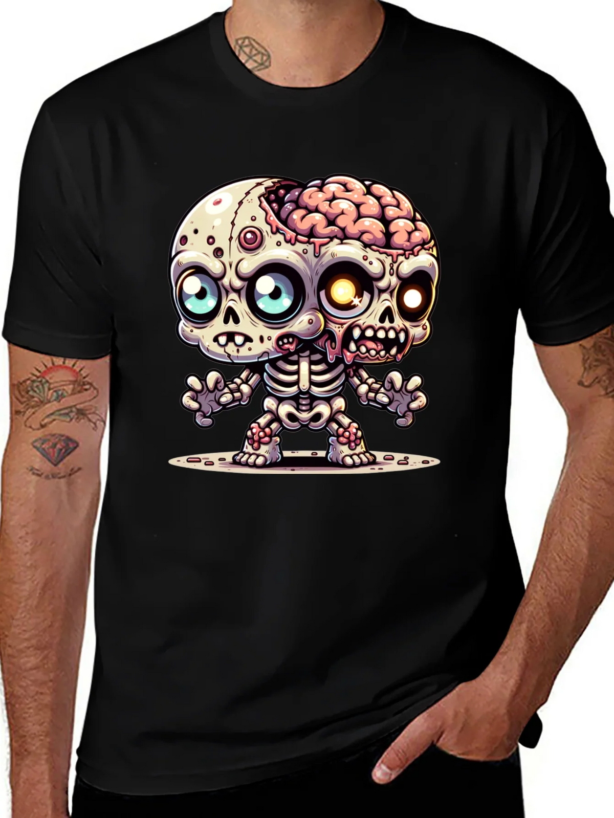 Cartoon Zombie Graphic Tee - Fun Halloween Shirt product image 1