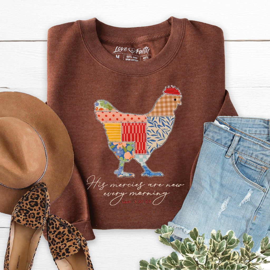 Embellished Chicken Patchwork Crewneck Sweatshirt product image 2