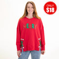 Merry Candy Canes Side Slit Crewneck Sweatshirt - 18 product image 1