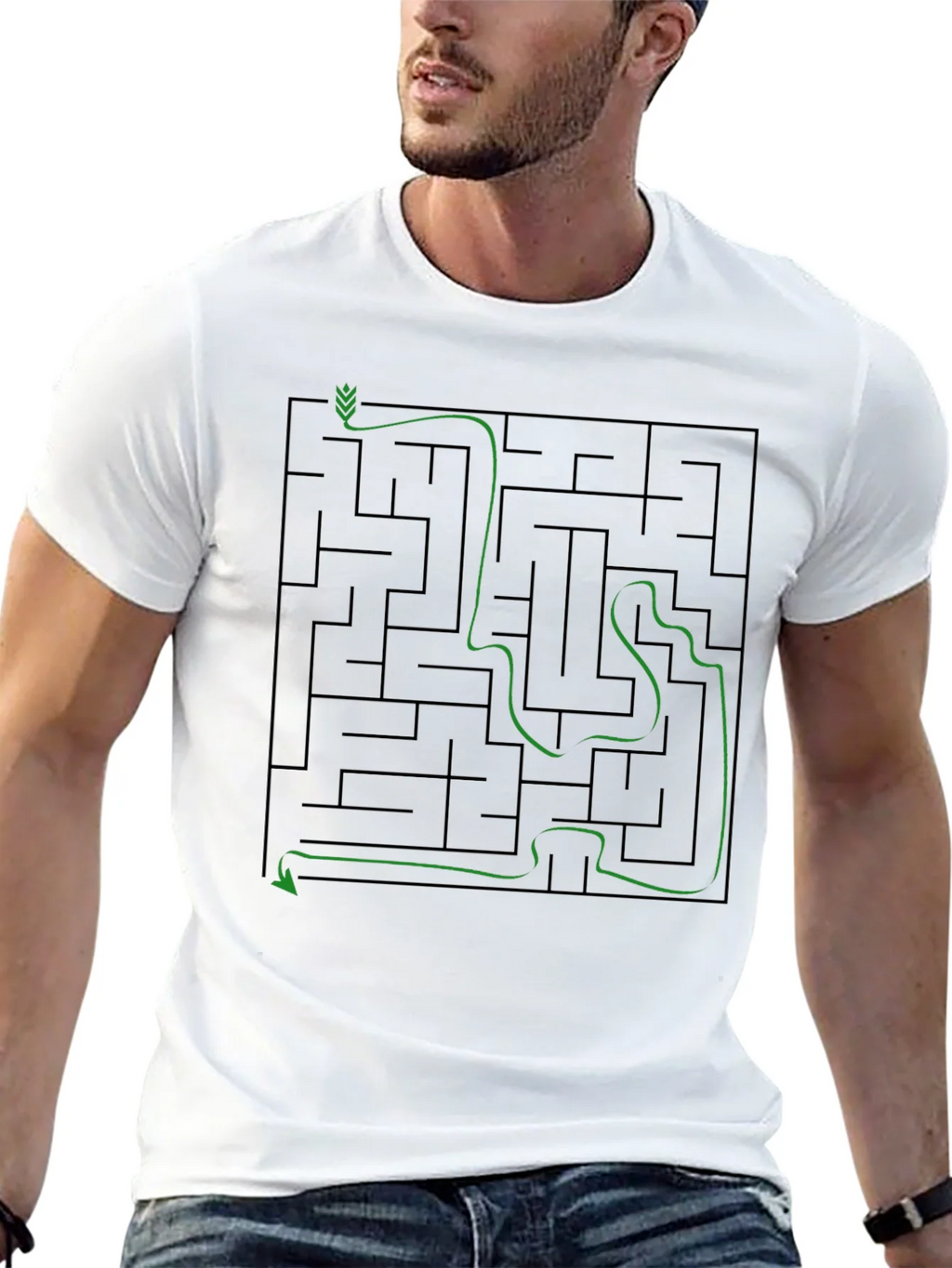 Maze Solution Graphic Tee - Mens Cotton T-Shirt product image 12