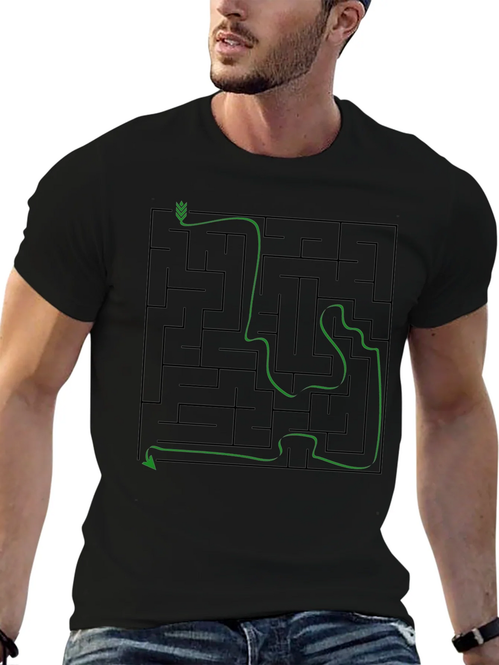 Maze Solution Graphic Tee - Mens Cotton T-Shirt product image 6