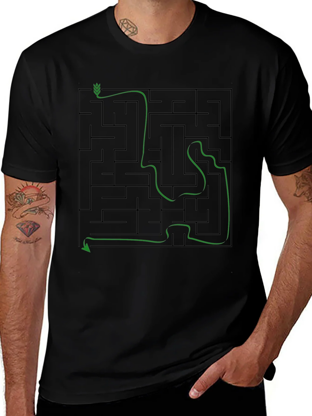 Maze Solution Graphic Tee - Mens Cotton T-Shirt product image 1