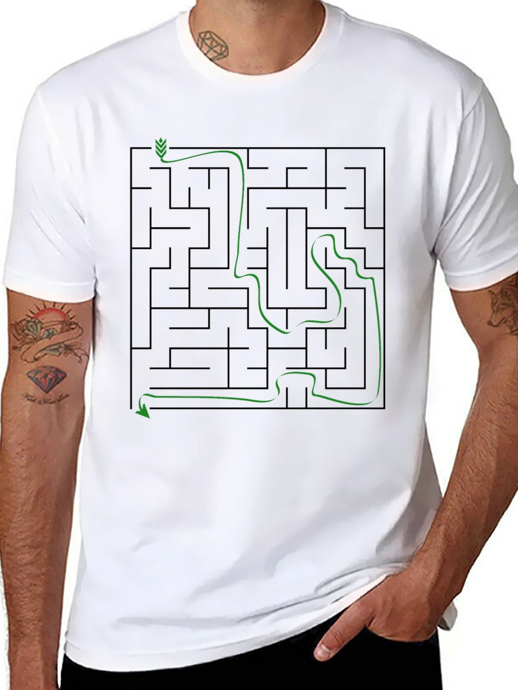 Maze Solution Graphic Tee - Mens Cotton T-Shirt product image 7