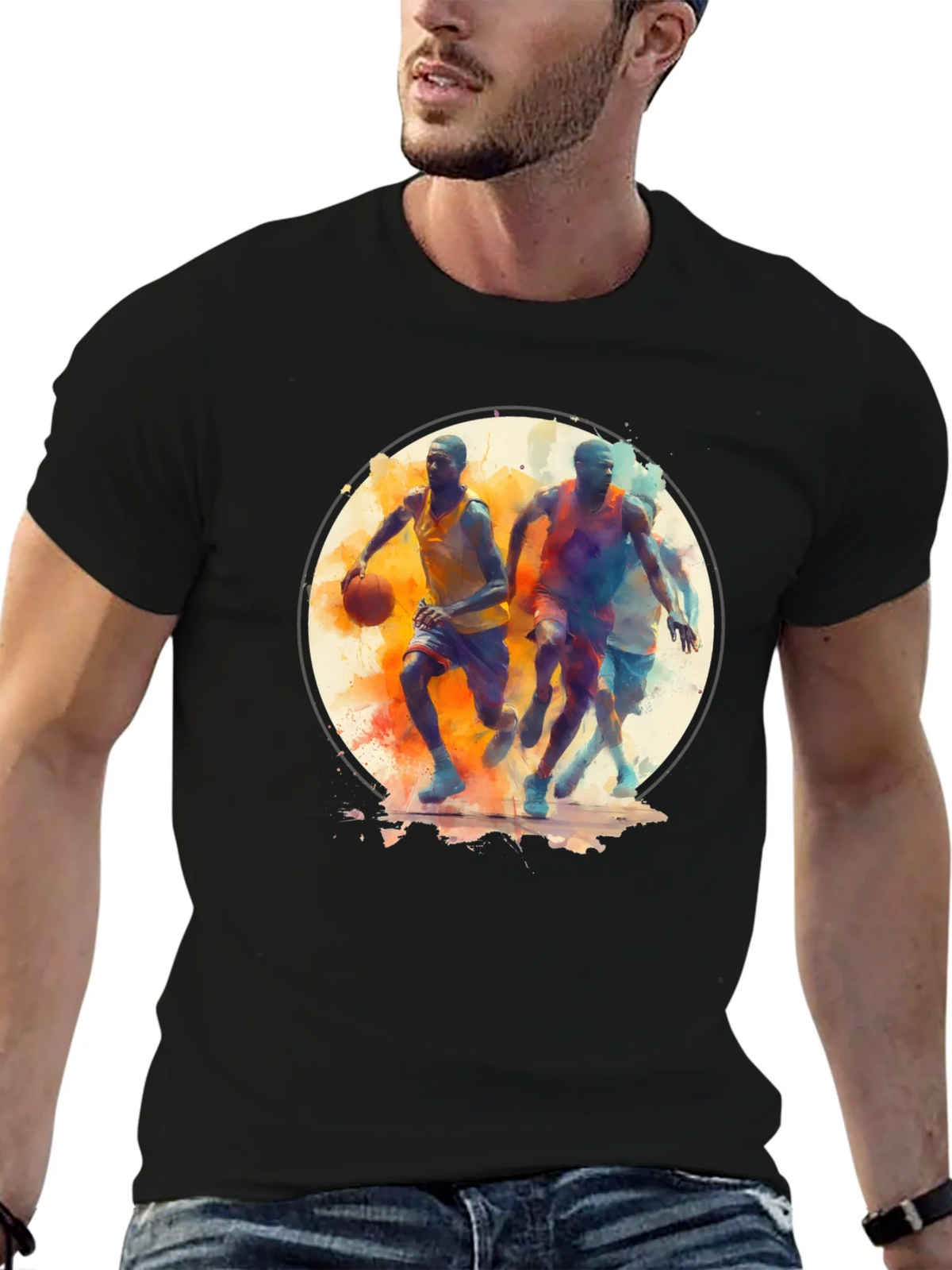 Basketball Players Black T-Shirt product image 2