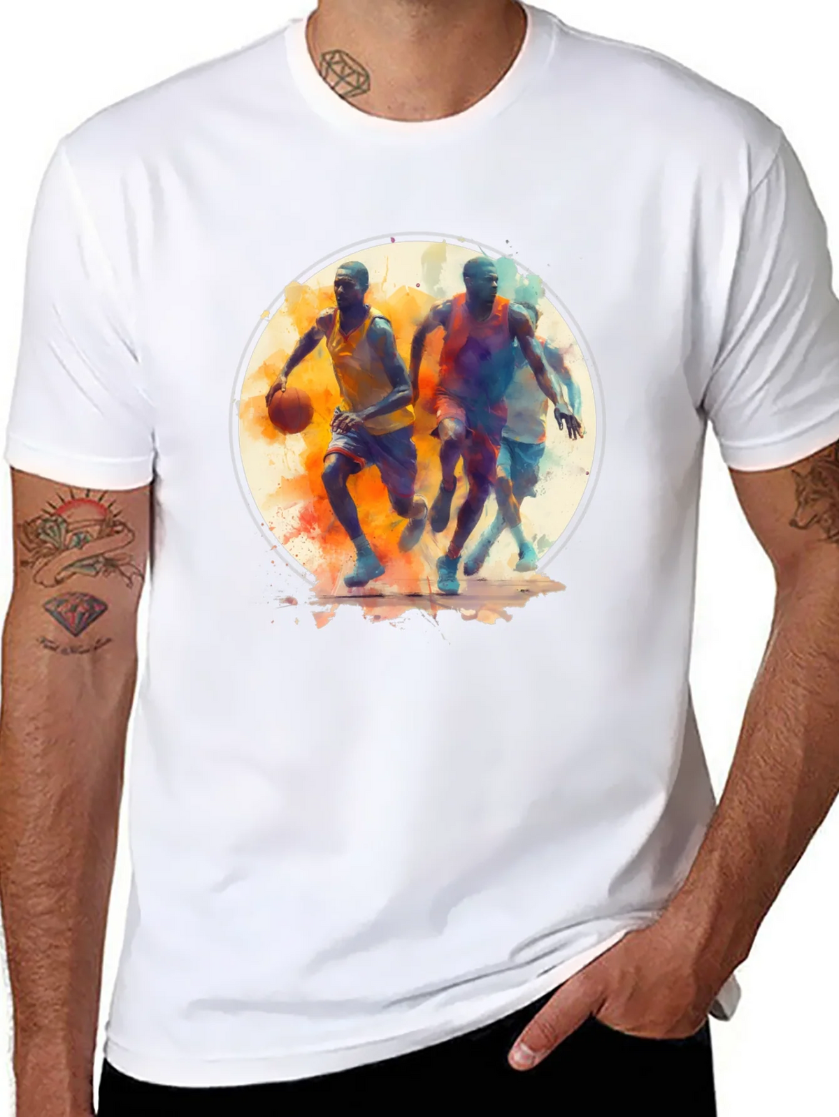 Basketball Players Black T-Shirt product image 3
