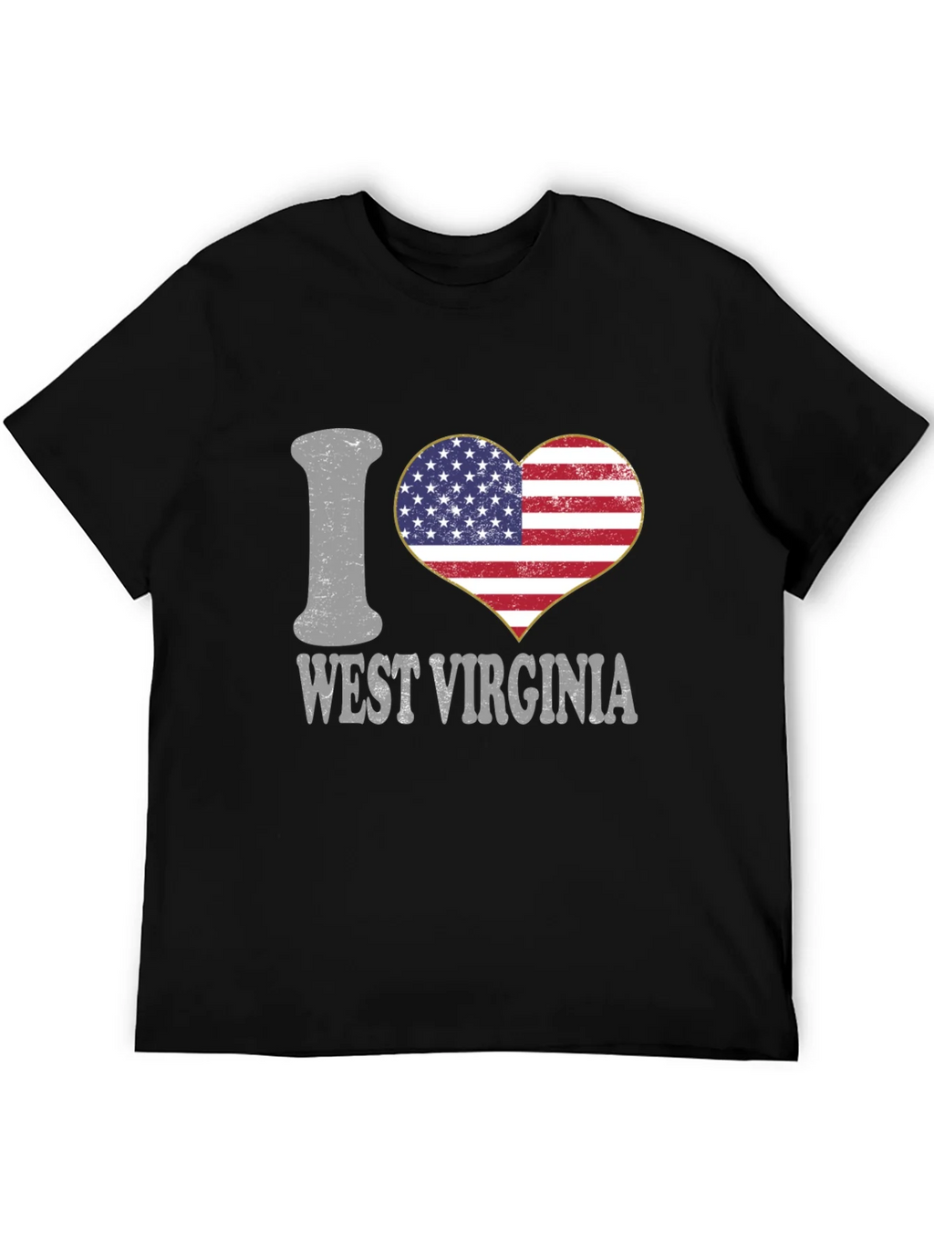 I Love West Virginia Patriotic Heart T-Shirt product image 5