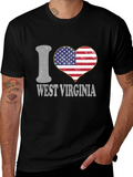 I Love West Virginia Patriotic Heart T-Shirt product image 1