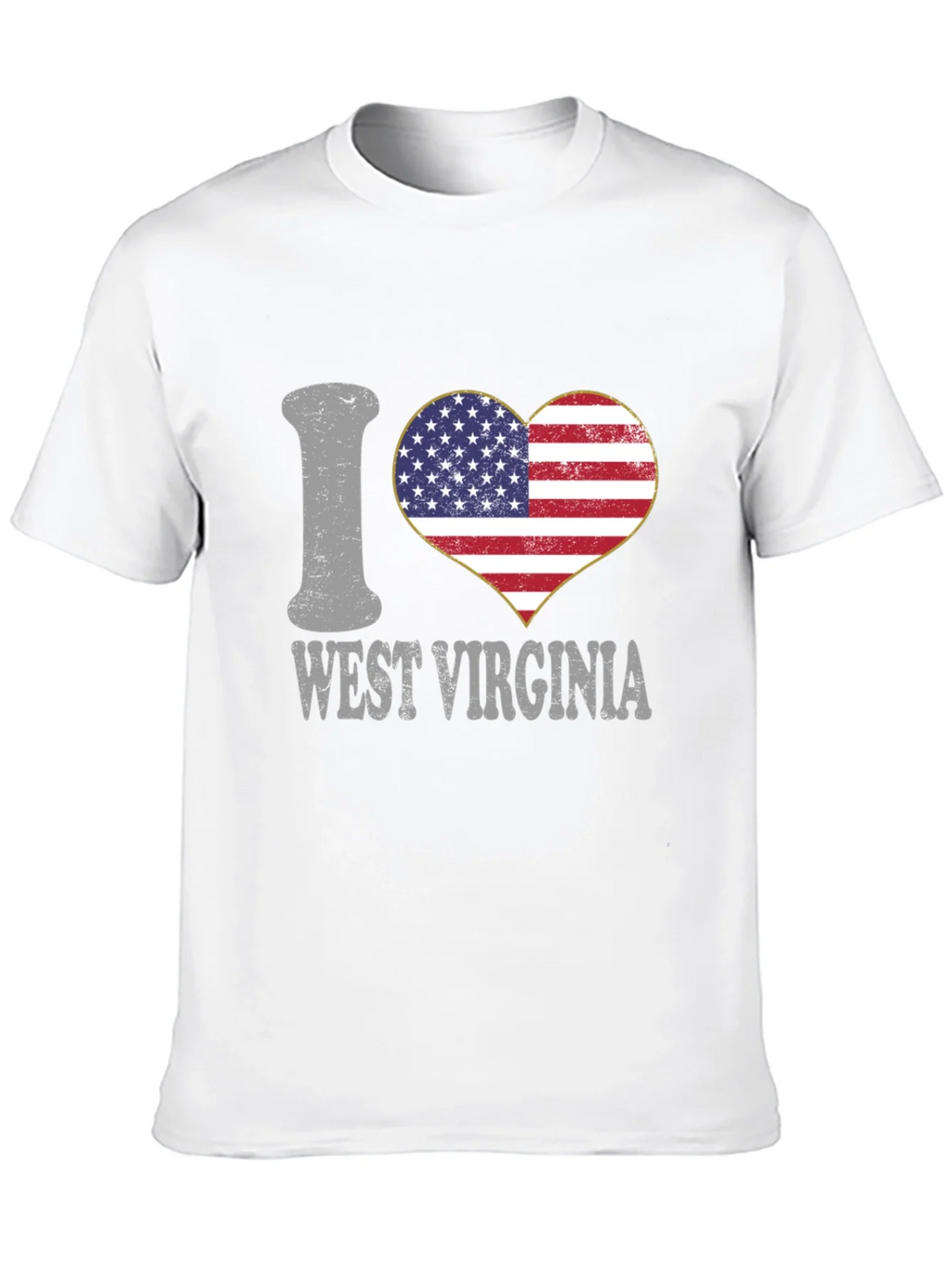 I Love West Virginia Patriotic Heart T-Shirt product image 9