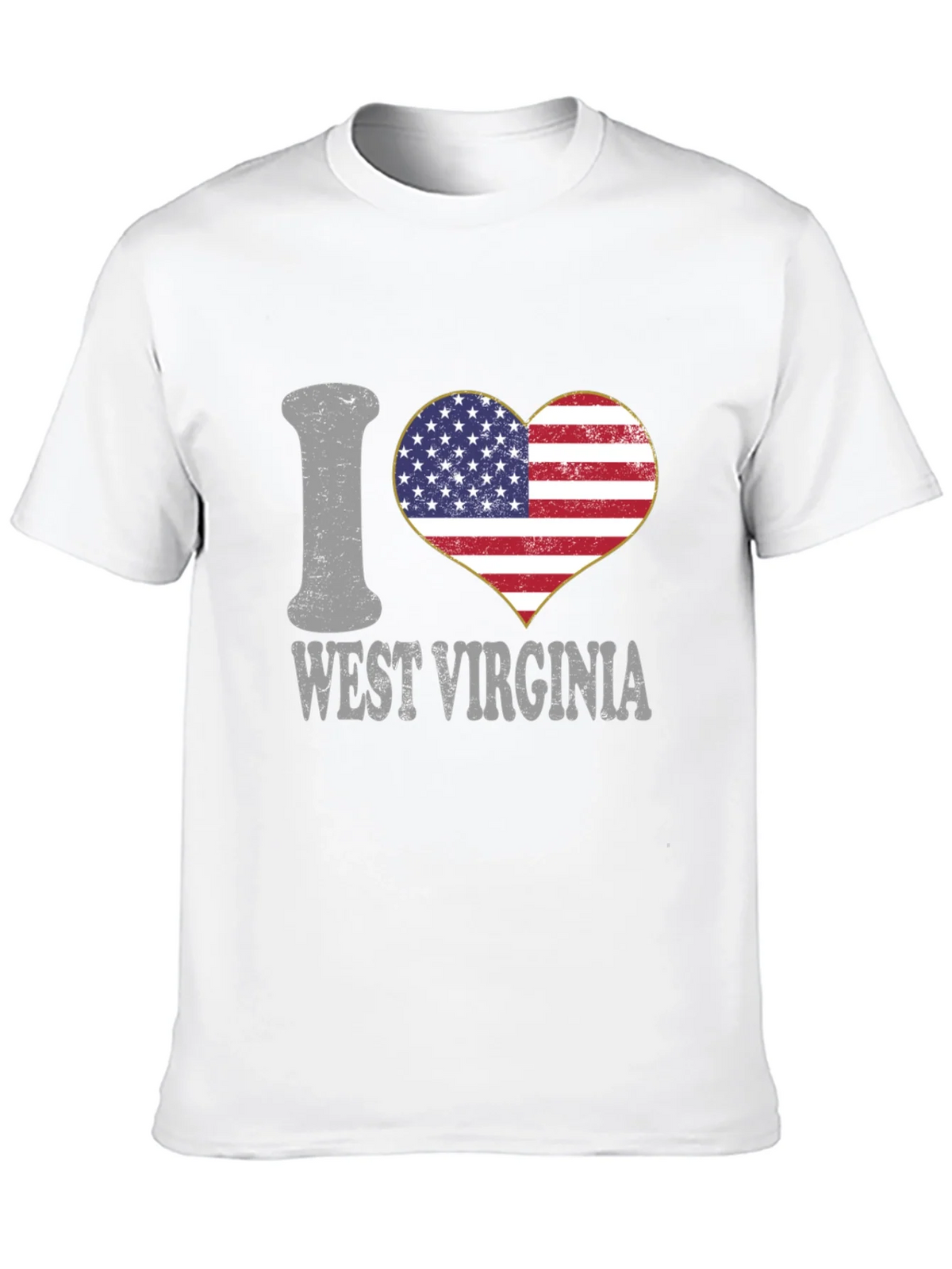I Love West Virginia Patriotic Heart T-Shirt product image 9