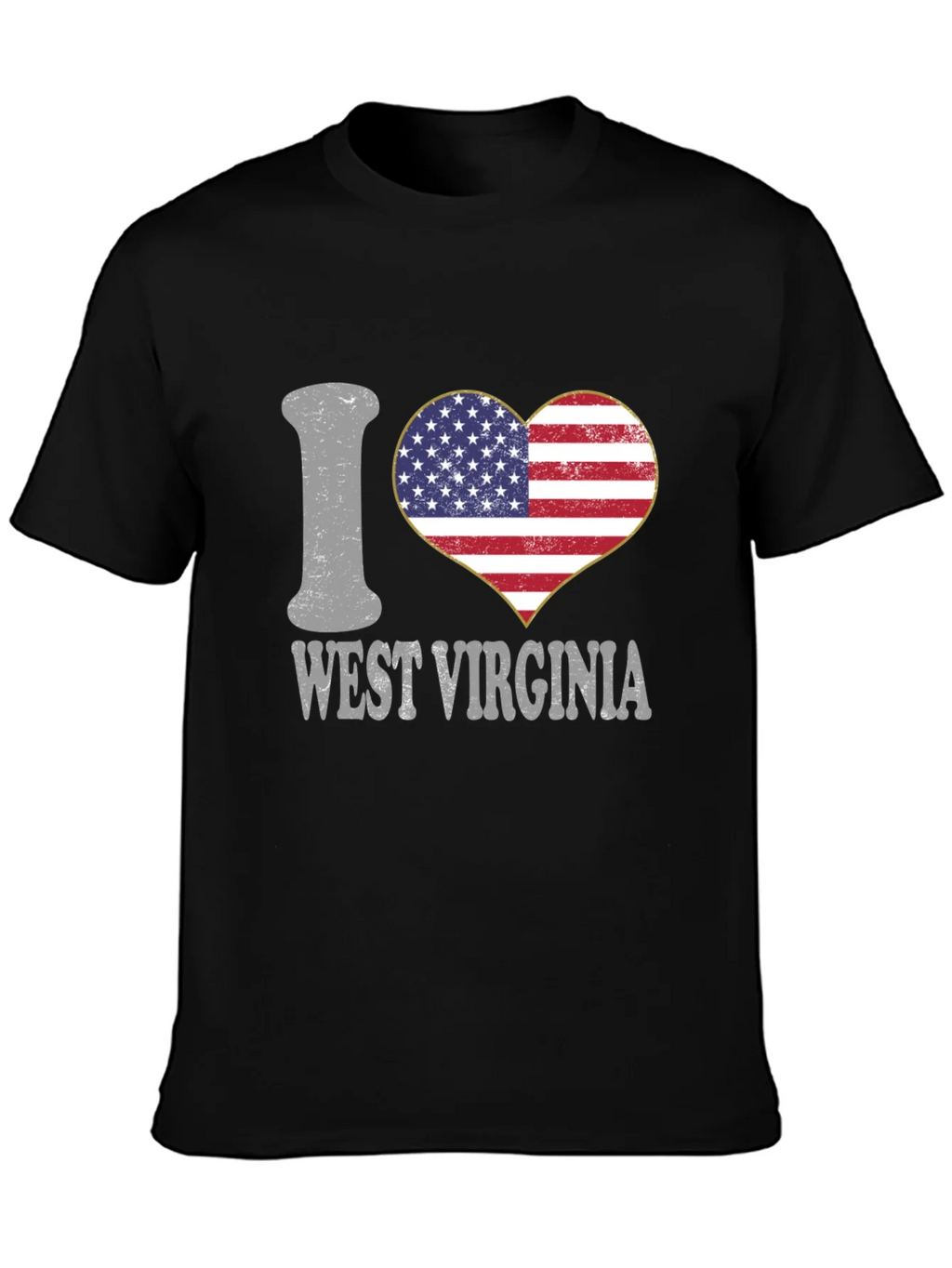 I Love West Virginia Patriotic Heart T-Shirt product image 3