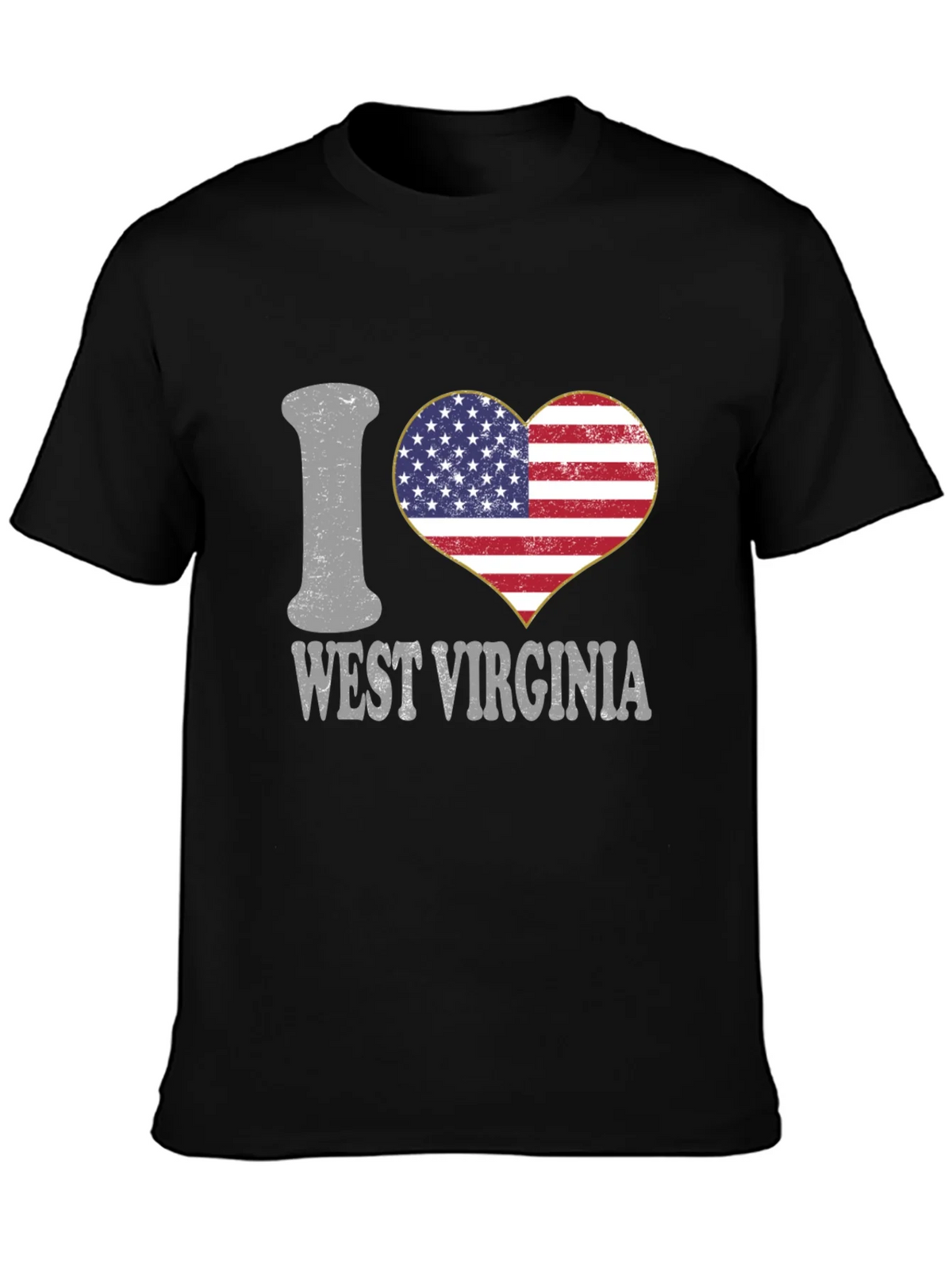 I Love West Virginia Patriotic Heart T-Shirt product image 3