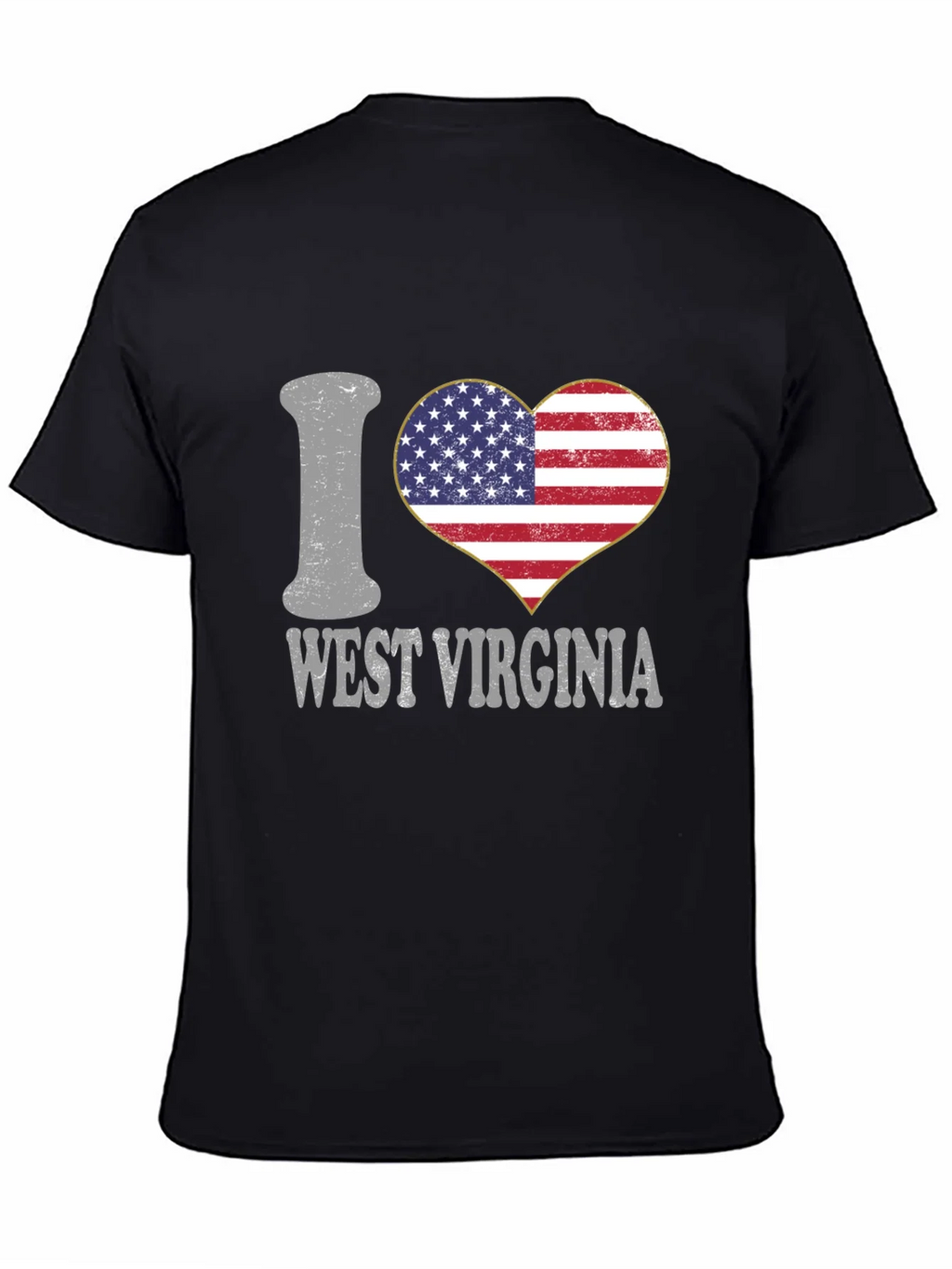 I Love West Virginia Patriotic Heart T-Shirt product image 4