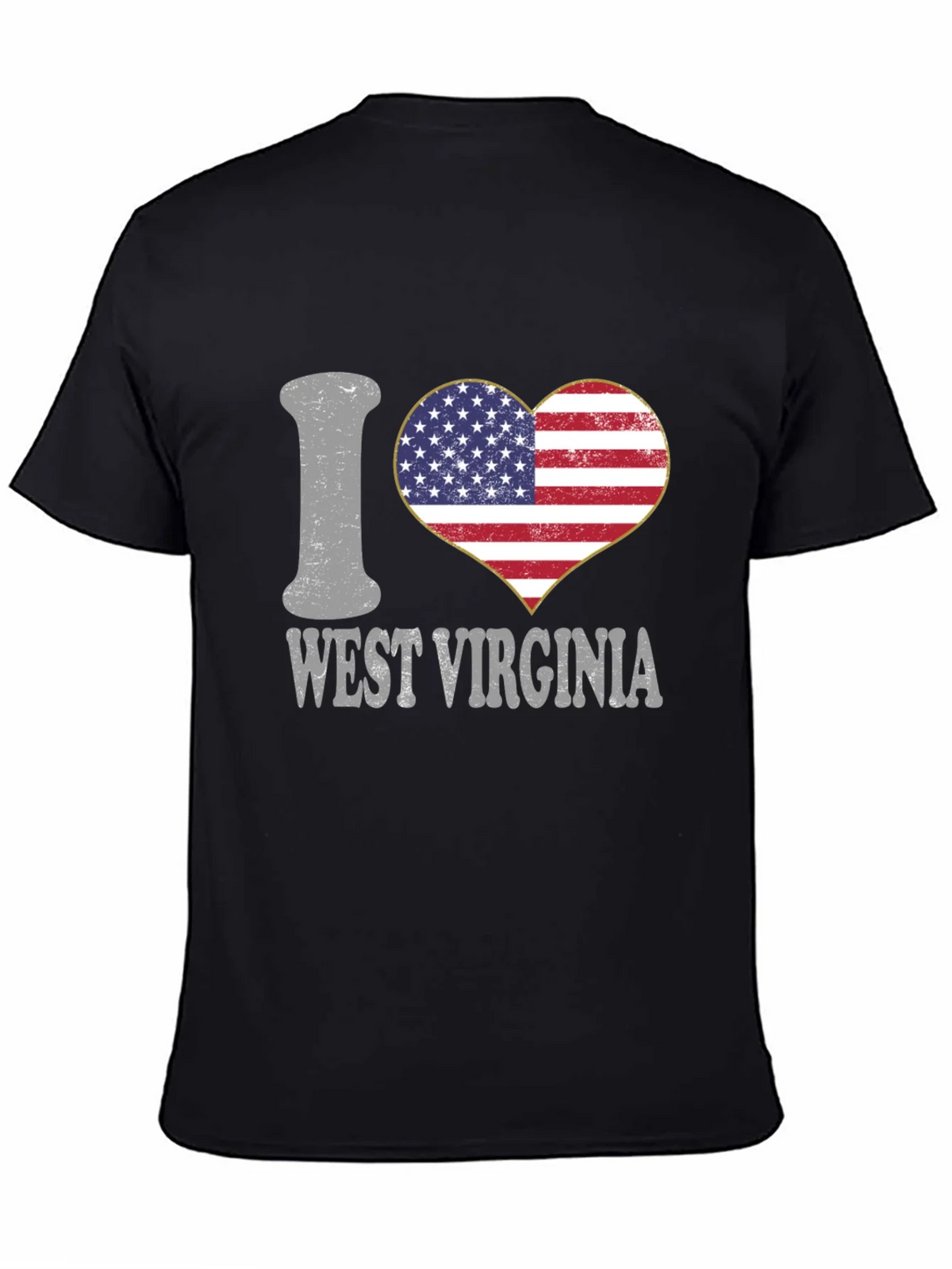 I Love West Virginia Patriotic Heart T-Shirt product image 4