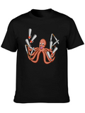 Octopus Chainsaw & Knife T-Shirt - Mens Black Tee product image 1