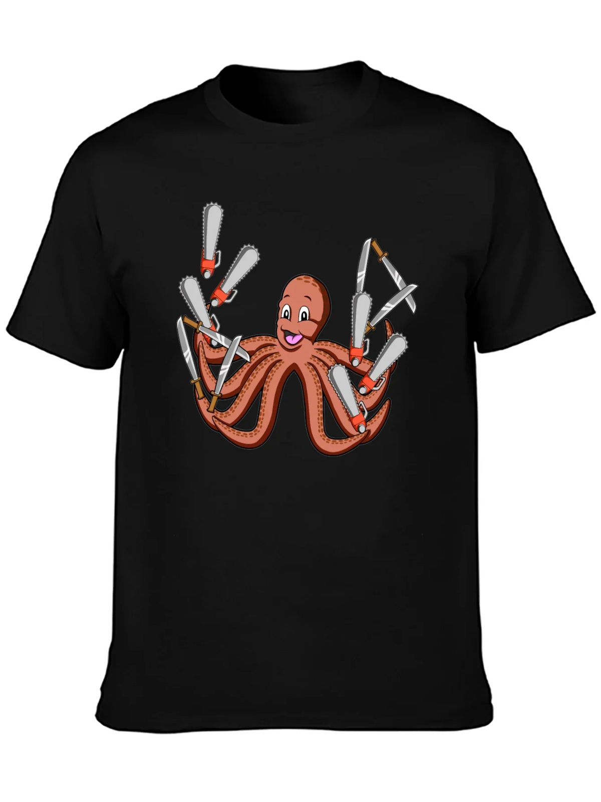 Octopus Chainsaw & Knife T-Shirt - Mens Black Tee product image 1