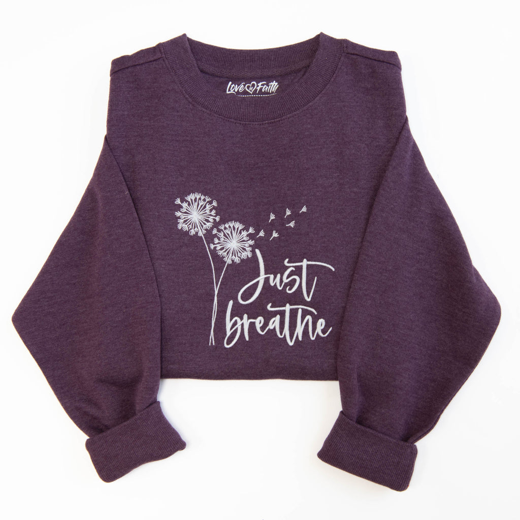 Just Breathe Embroidered Crewneck Sweatshirt product image 1