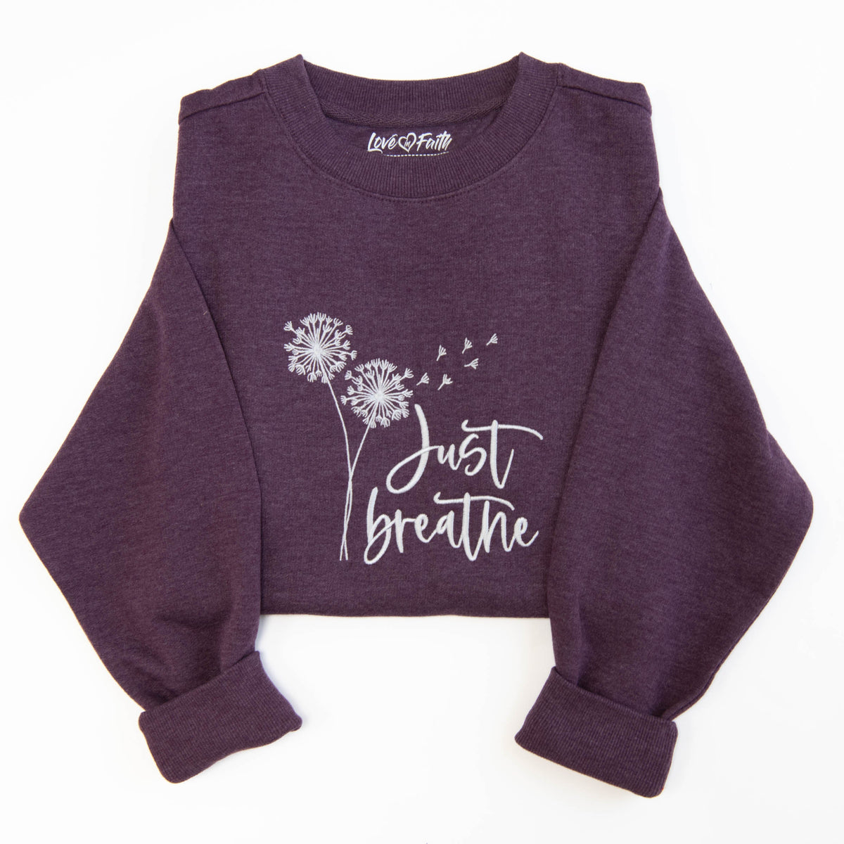 Just Breathe Embroidered Crewneck Sweatshirt product image 1