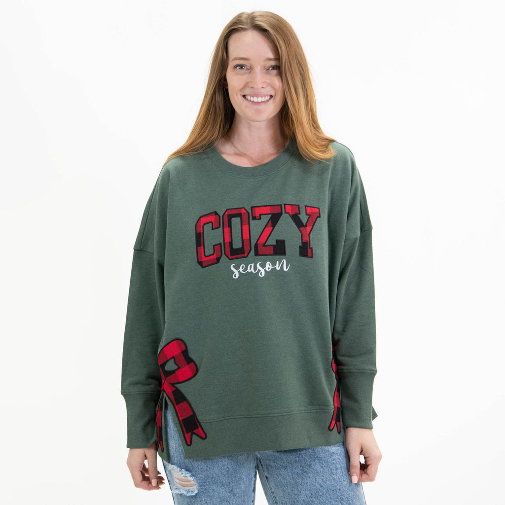 Cozy Season Side Slit Crewneck Sweatshirt product image 1