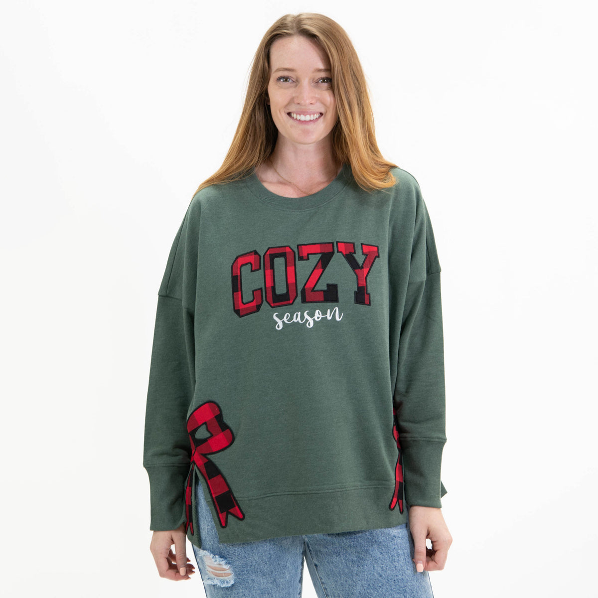 Cozy Season Side Slit Crewneck Sweatshirt product image 1