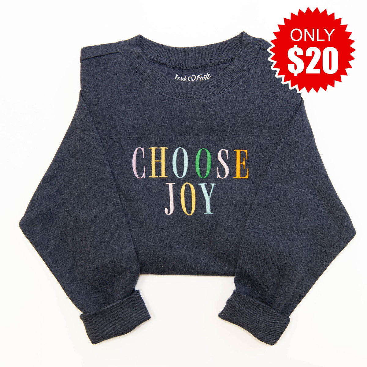 Choose Joy Embroidered Crewneck Sweatshirt - 20 product image 1