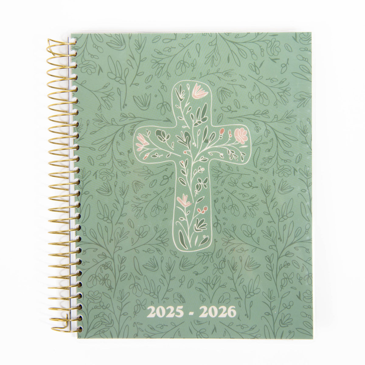 AUG 2025-DEC 2026 Floral Cross 17-Month Planner