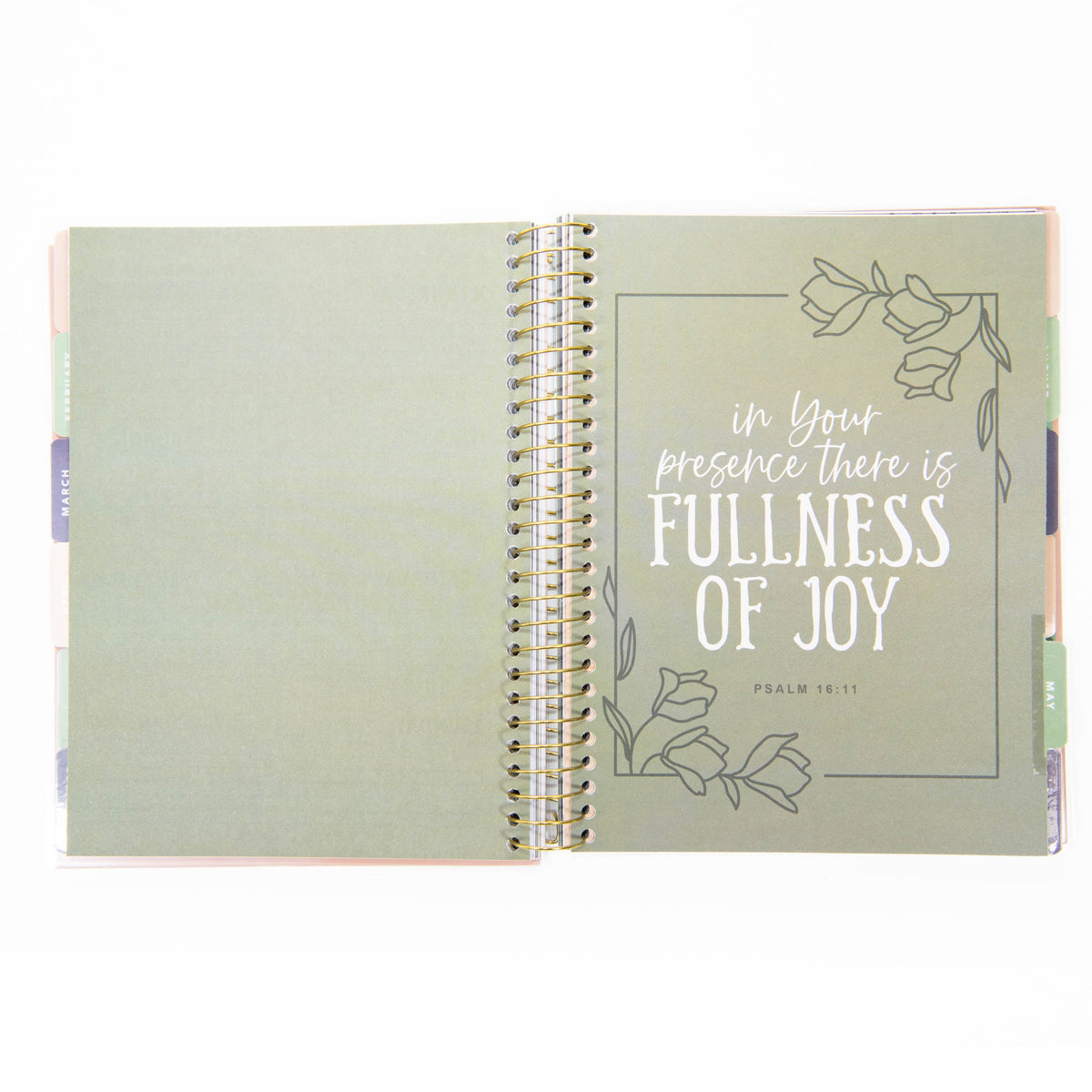 AUG 2025-DEC 2026 Floral Cross 17-Month Planner