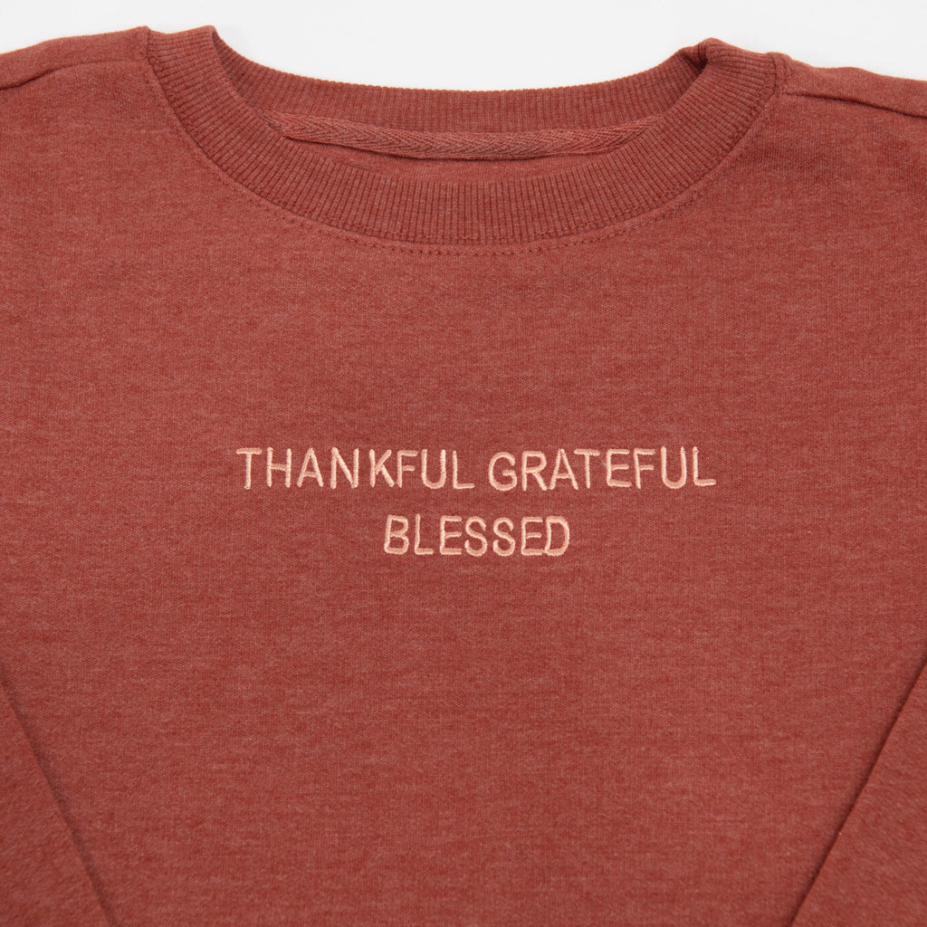 Embroidered Thankful Grateful Blessed Sweatshirt - 5 product image 3