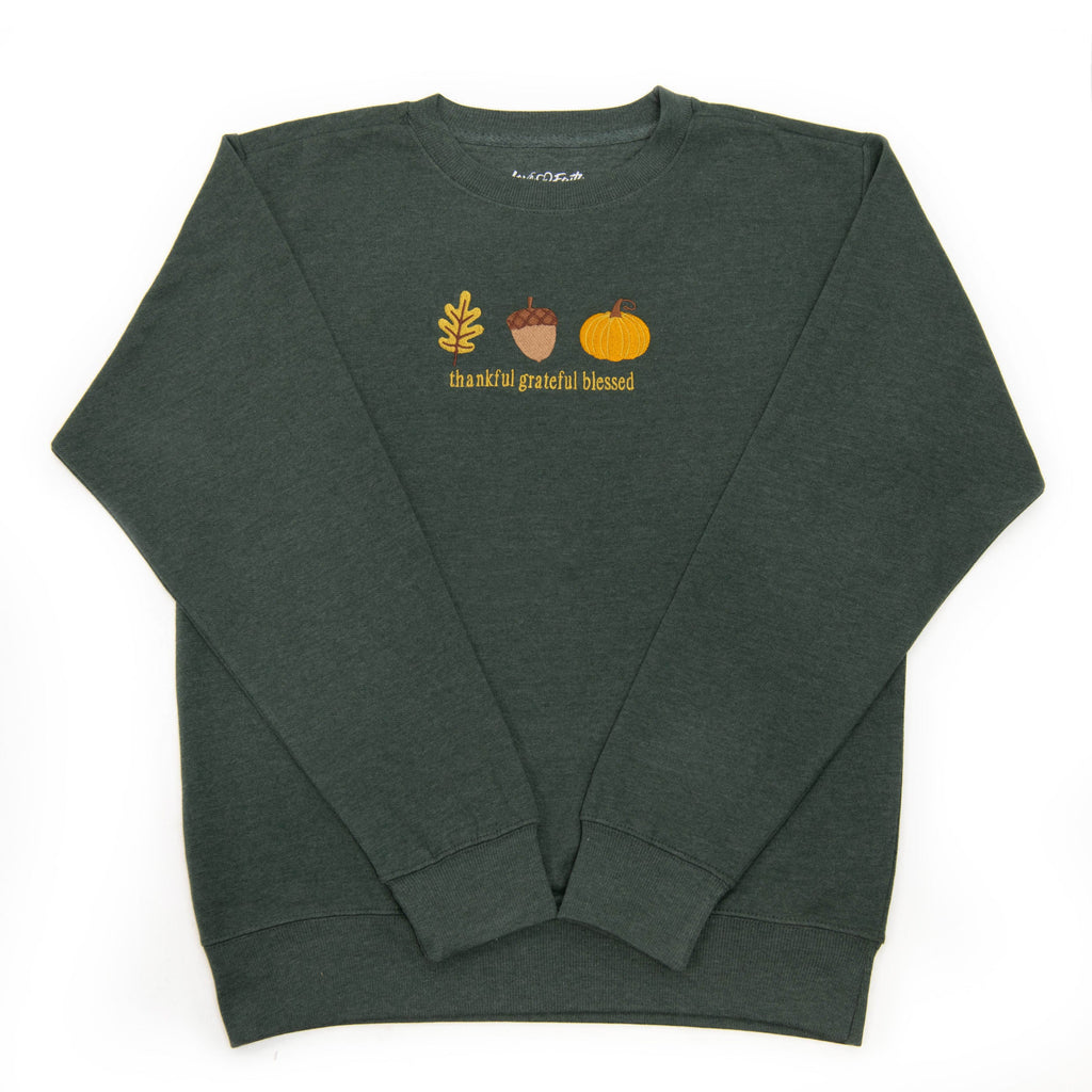 Embroidered Thankful Grateful Blessed Fall Icons Sweatshirt product image 3