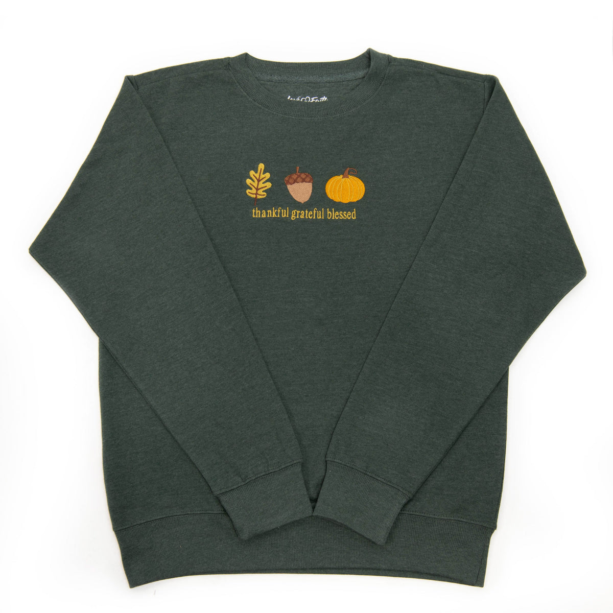 Embroidered Thankful Grateful Blessed Fall Icons Sweatshirt product image 3