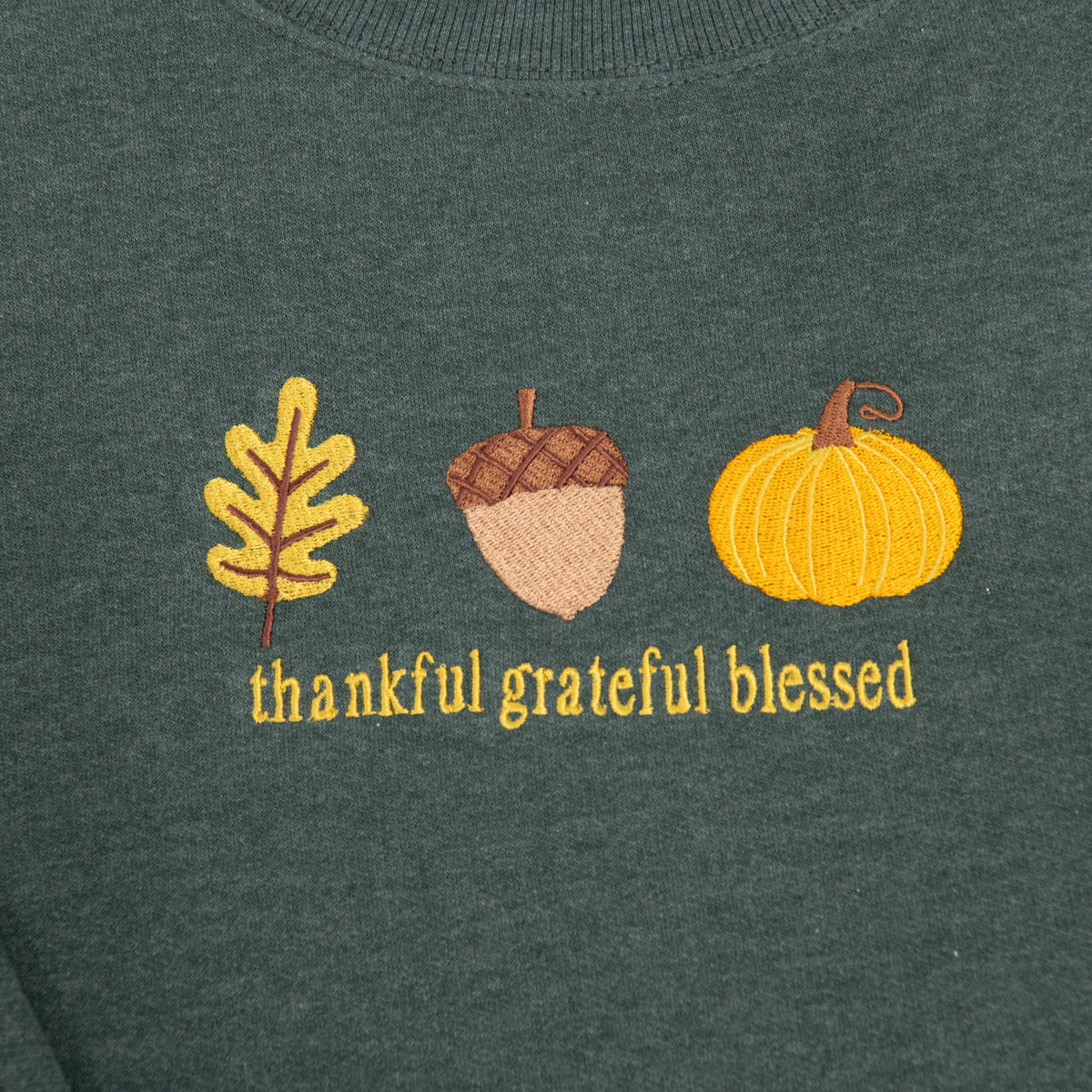 Embroidered Thankful Grateful Blessed Fall Icons Sweatshirt product image 4