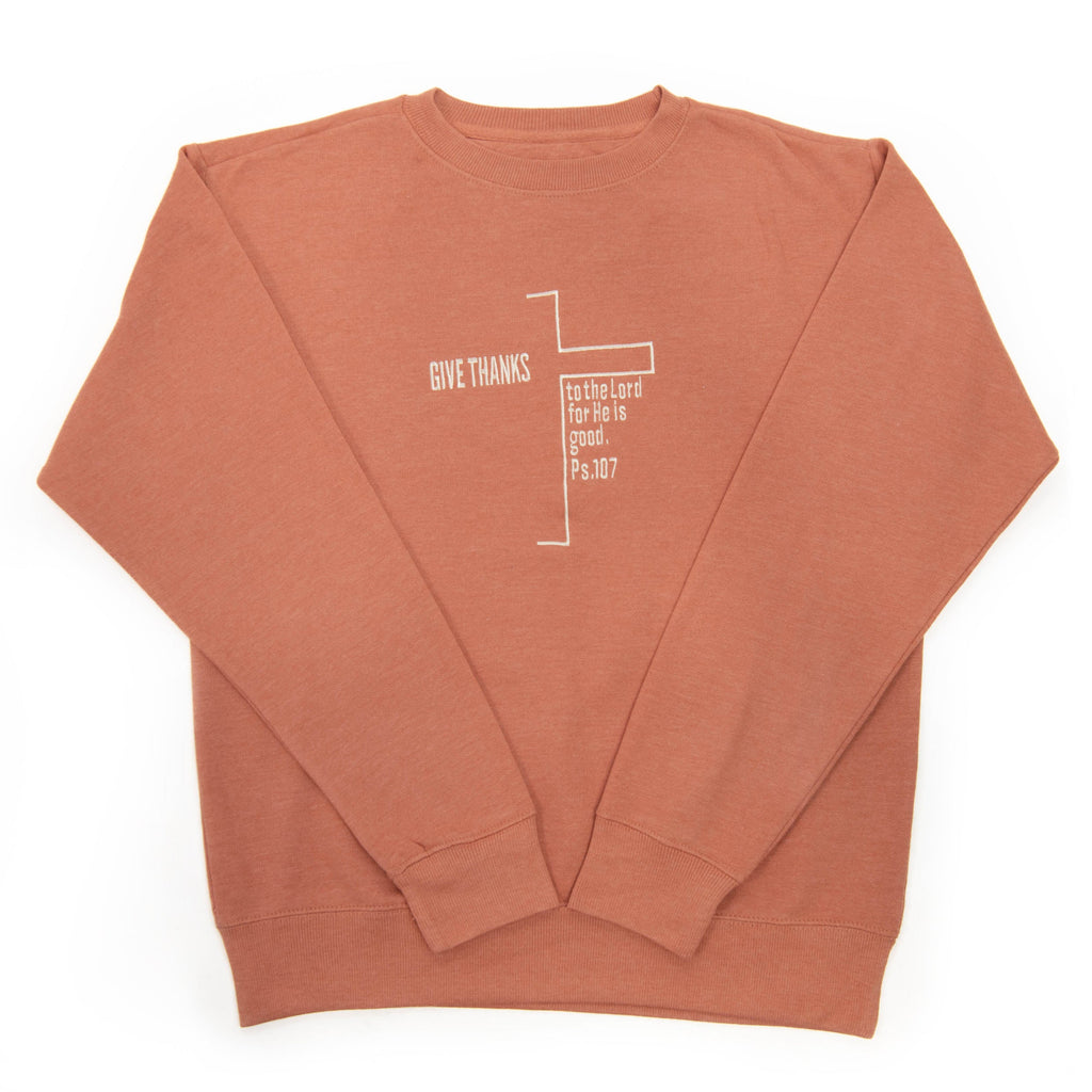 Embroidered Give Thanks Cross Sweatshirt - 5 product image 2