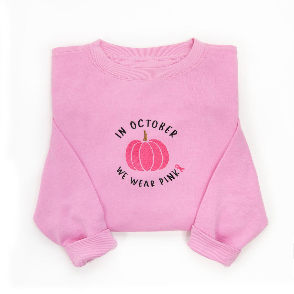 Embroidered In October We Wear Pink Sweatshirt product image 1