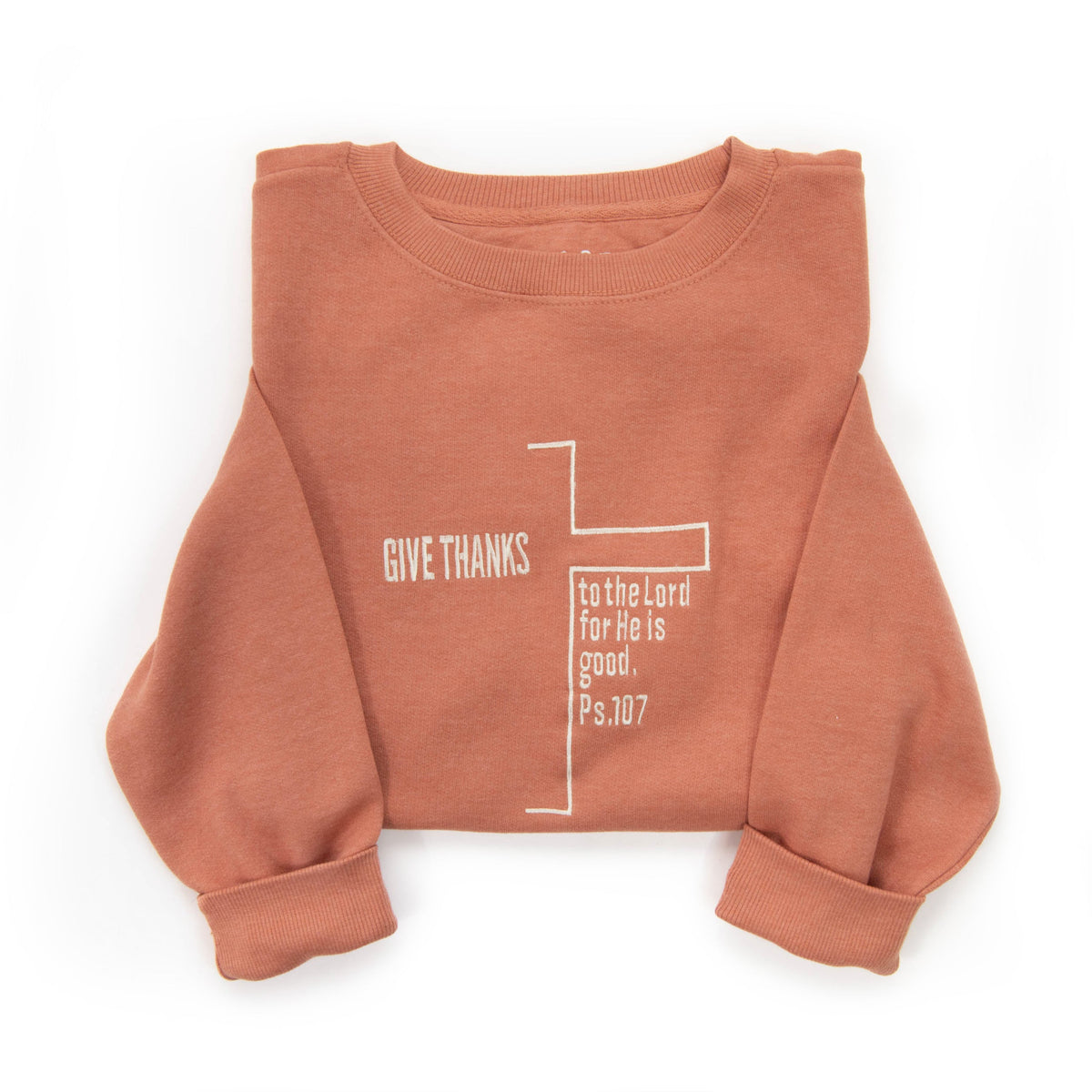 Embroidered Give Thanks Cross Sweatshirt product image 1
