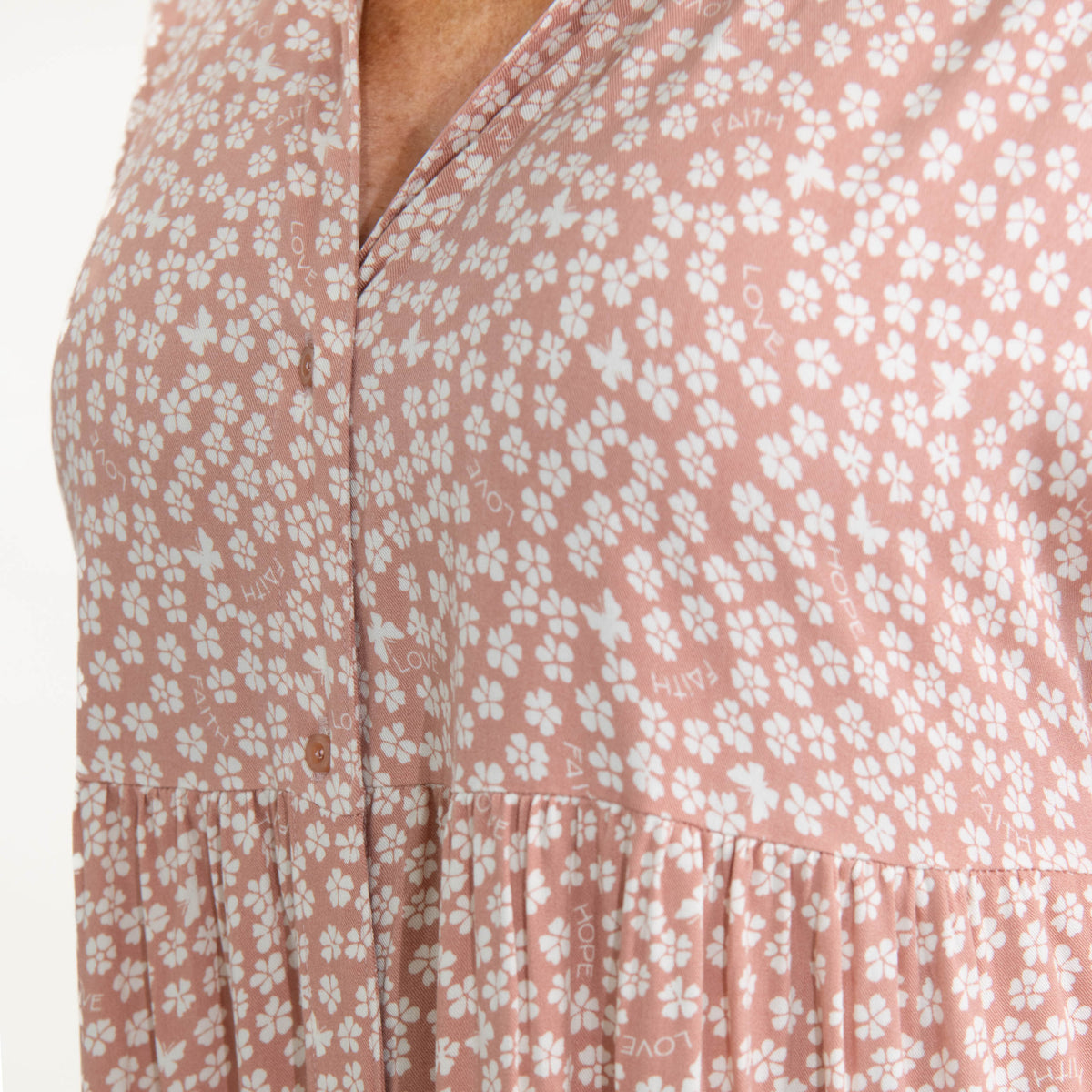 Faith Hope Love Ditsy Floral Print Dress