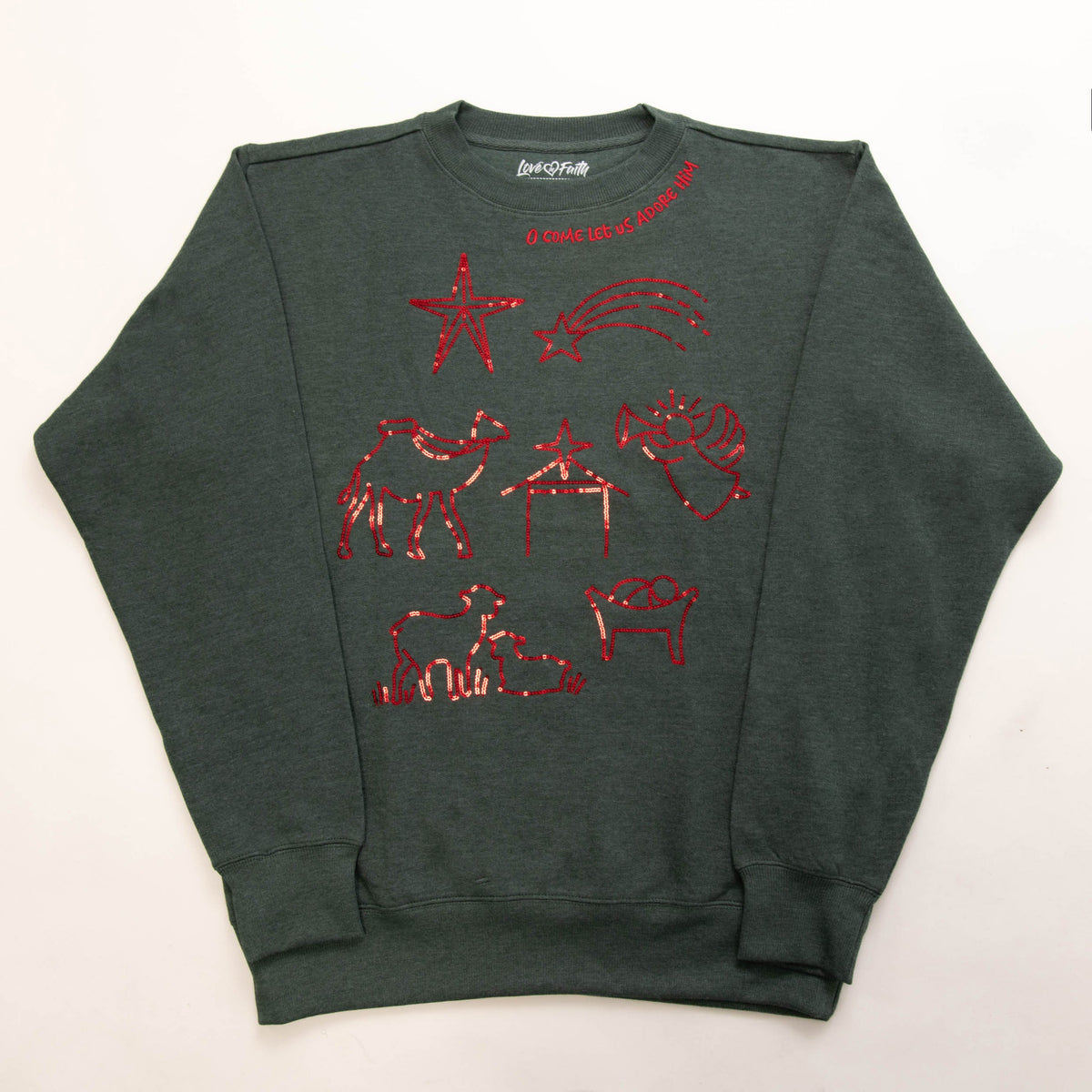 Embellished O come Let Us Adore Him Sweatshirt - 24 product image 3