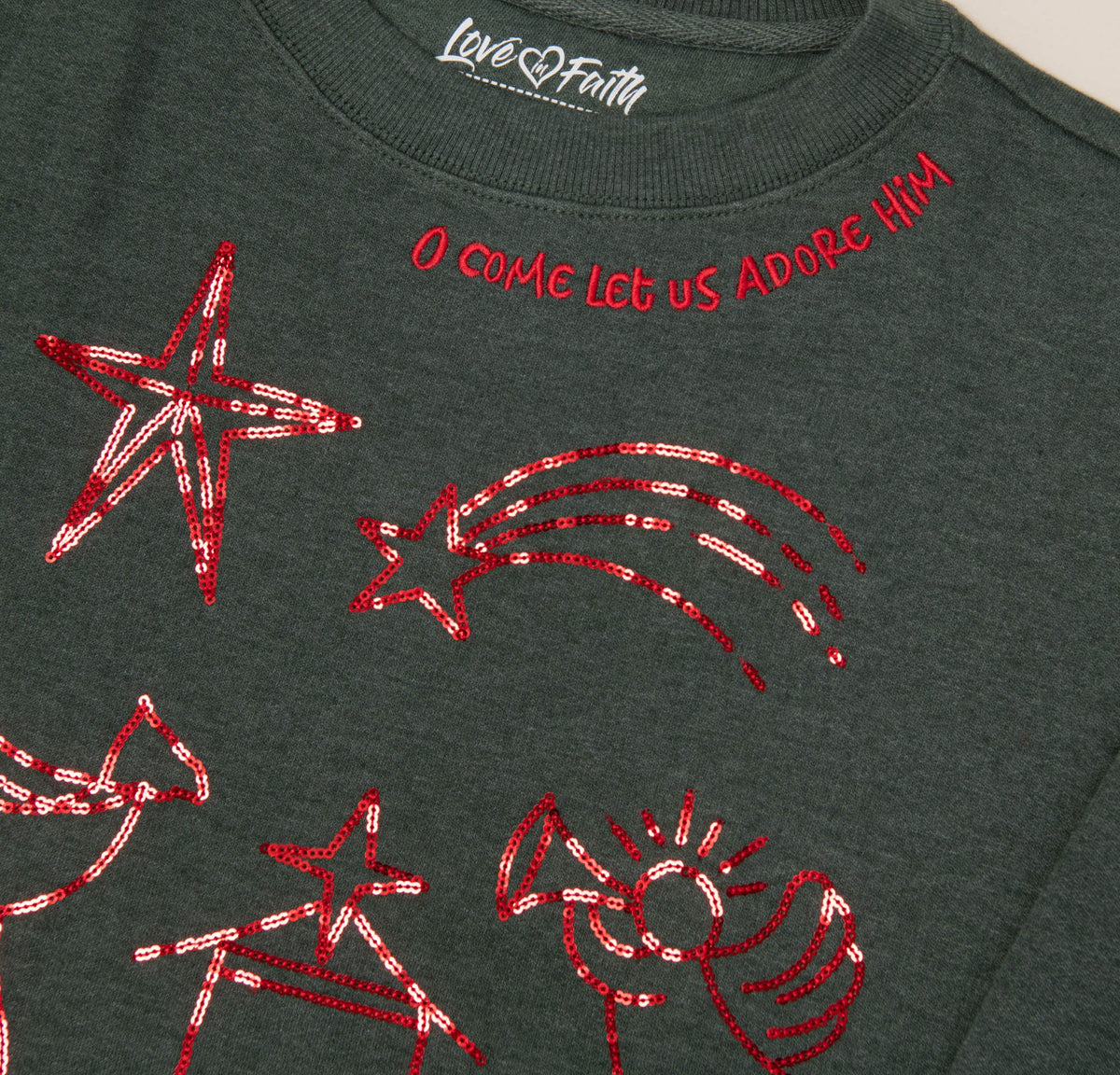 Embellished O come Let Us Adore Him Sweatshirt - 24 product image 2