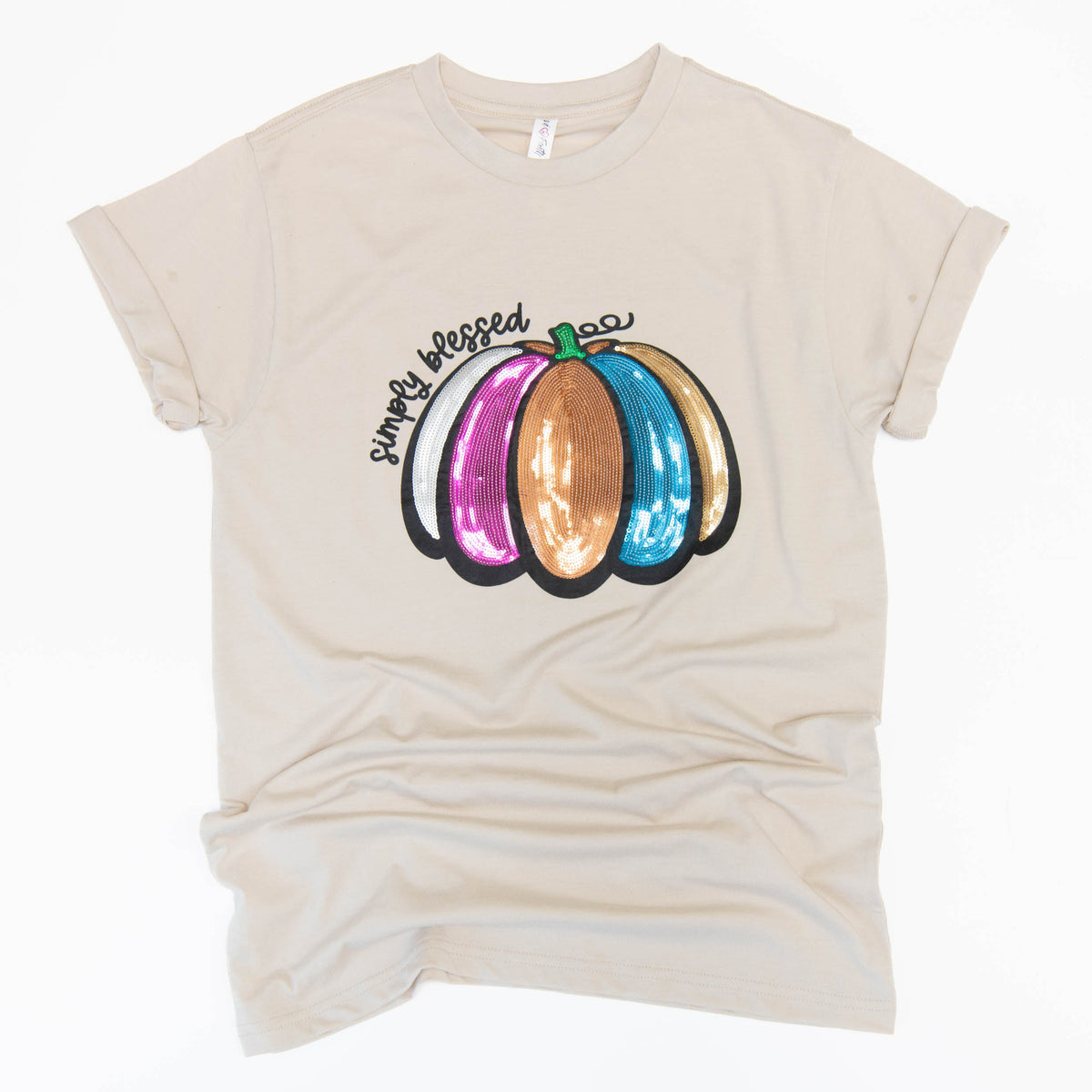 Simply Blessed Pumpkin Sequin Tee - 15 product image 2