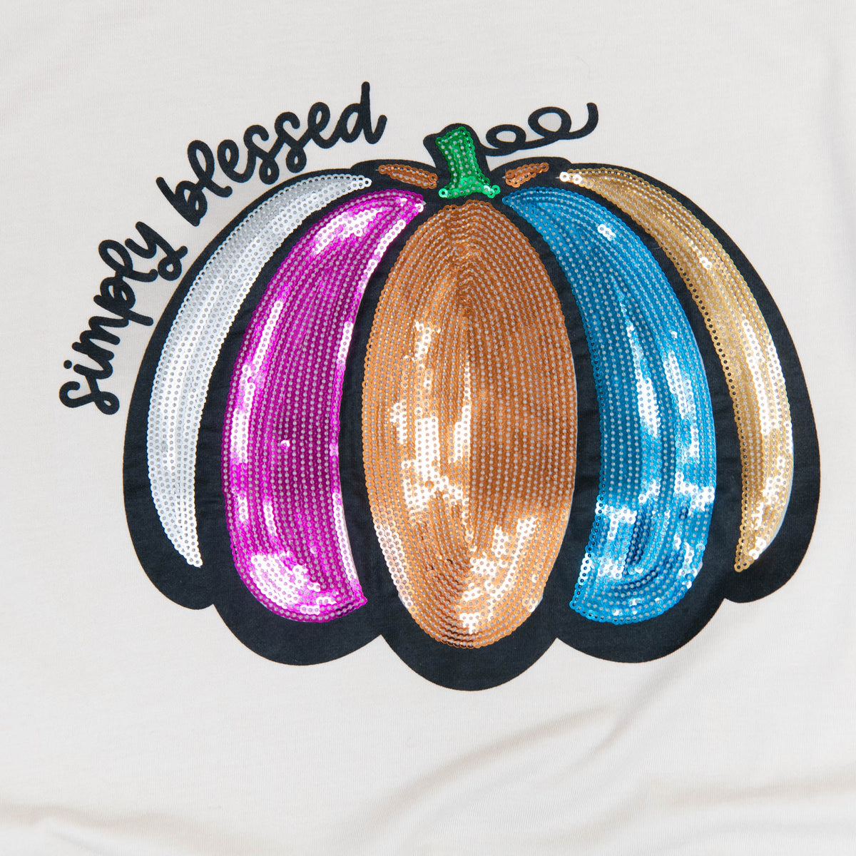 Simply Blessed Pumpkin Sequin Tee - 15 product image 3