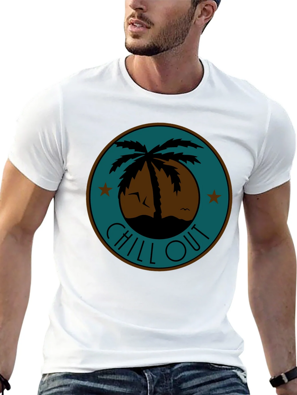 Chill Out Palm Tree Graphic Tee - Relaxed Fit product image 12