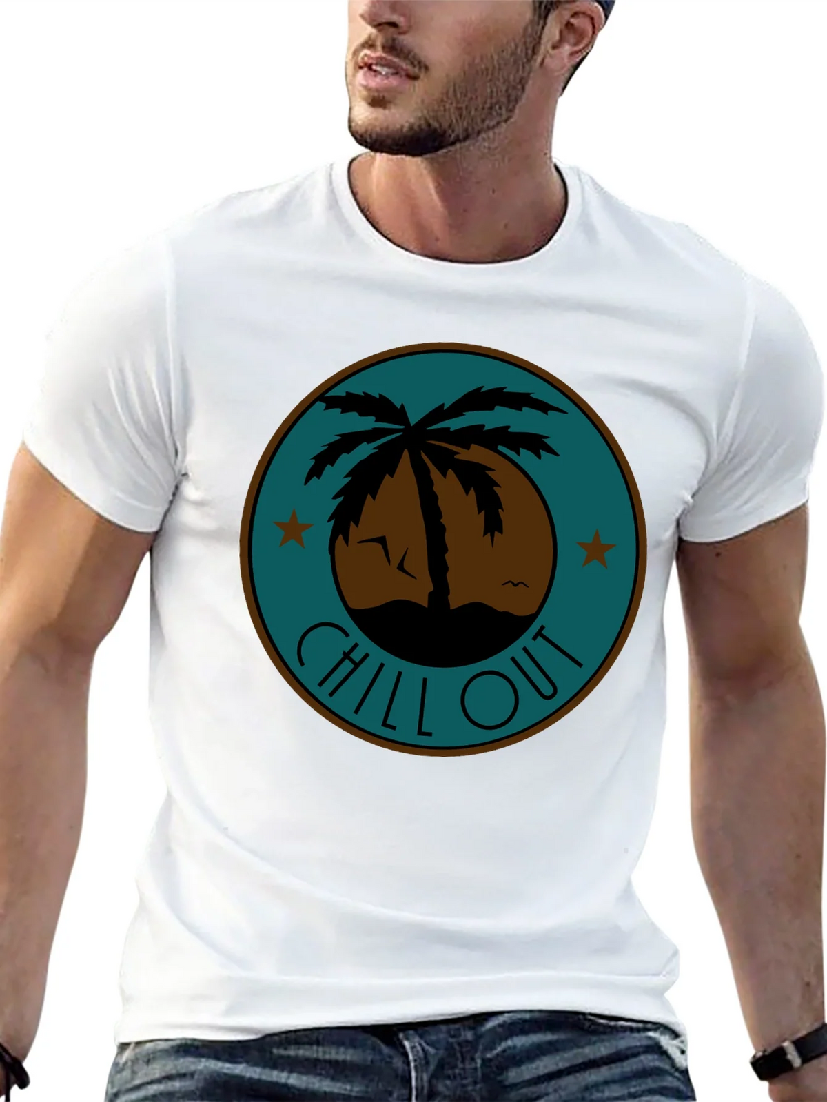 Chill Out Palm Tree Graphic Tee - Relaxed Fit product image 12