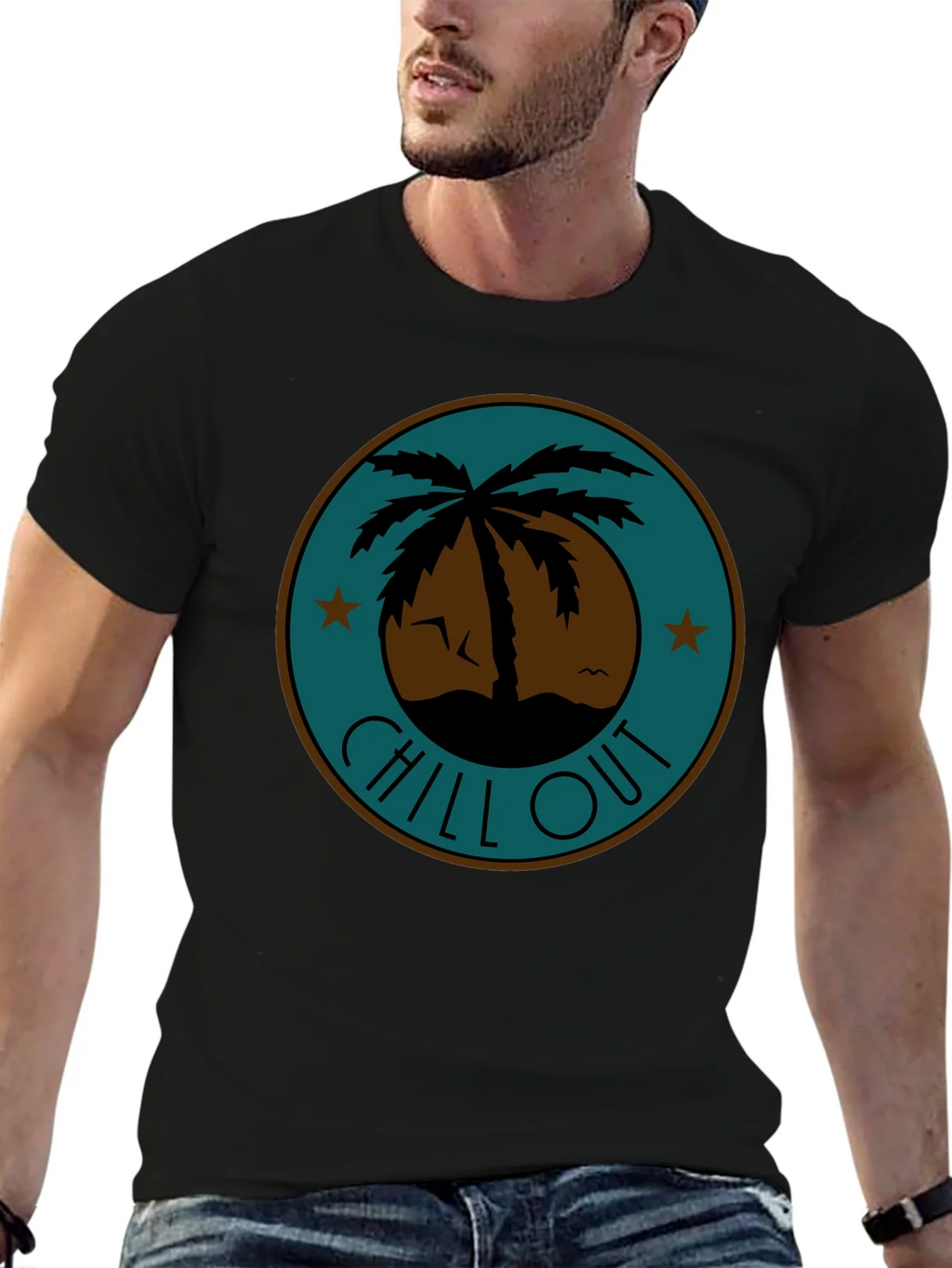 Chill Out Palm Tree Graphic Tee - Relaxed Fit product image 6